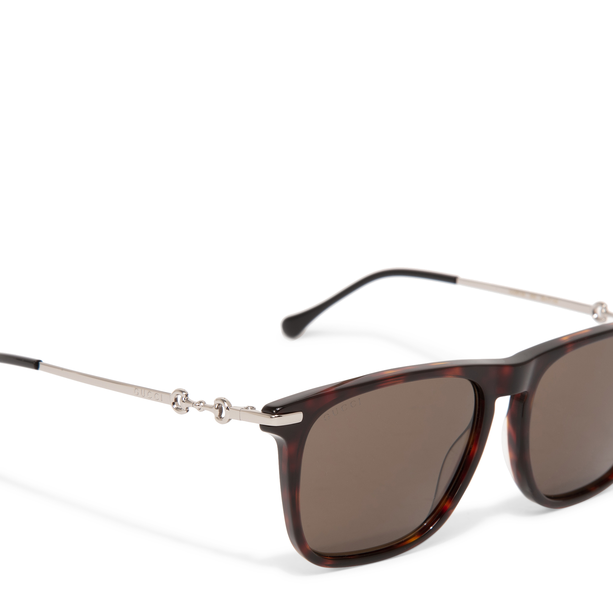 

Horsebit square-frame sunglasses, Brown