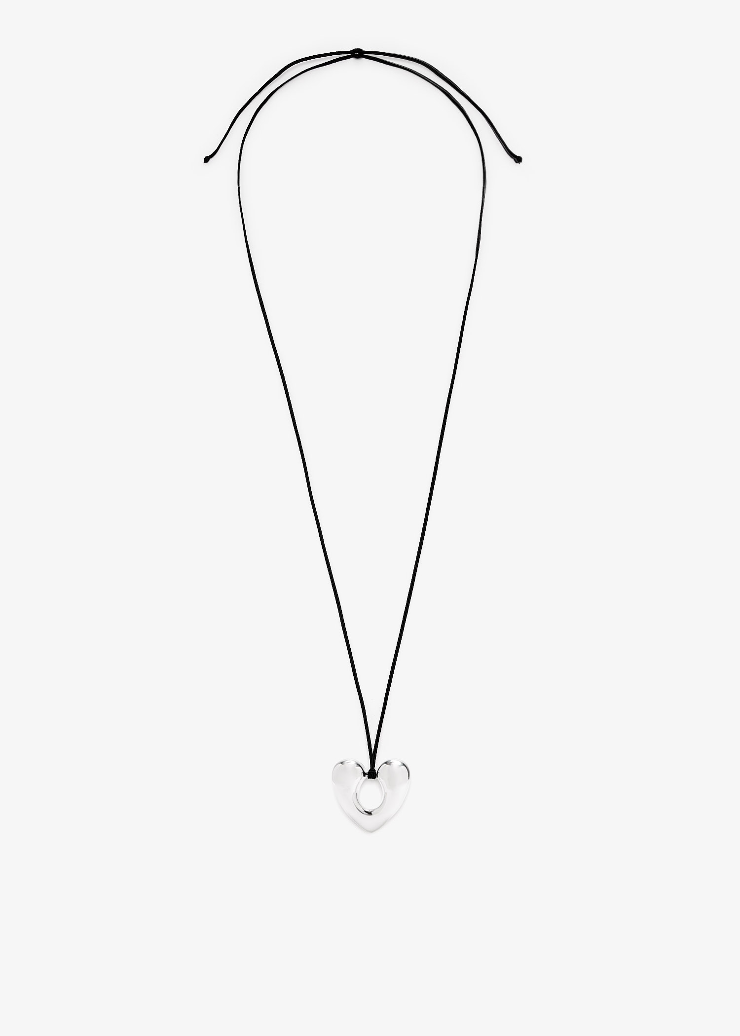 

Open heart large pendant necklace, Silver