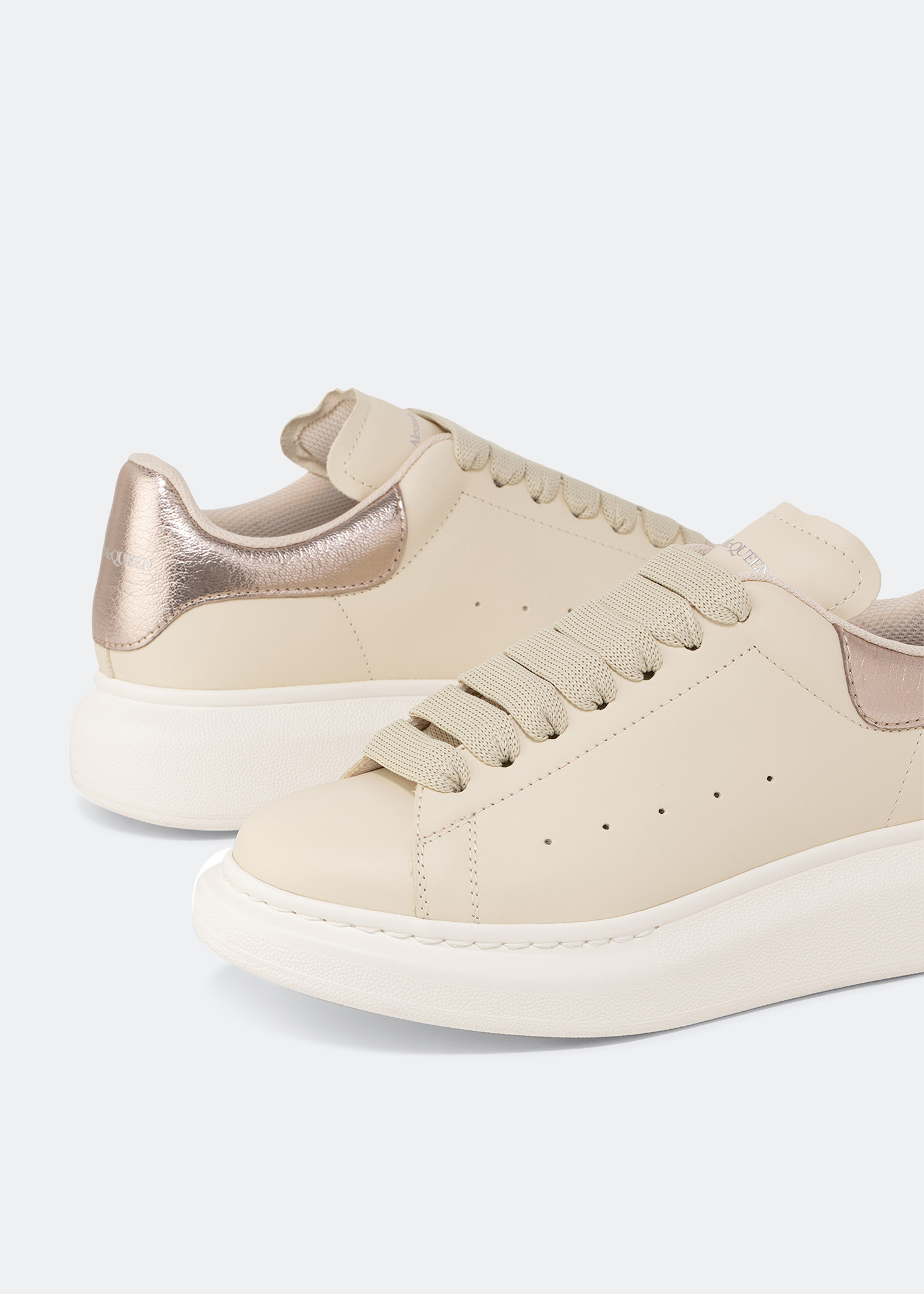 

Oversized leather sneakers, Beige