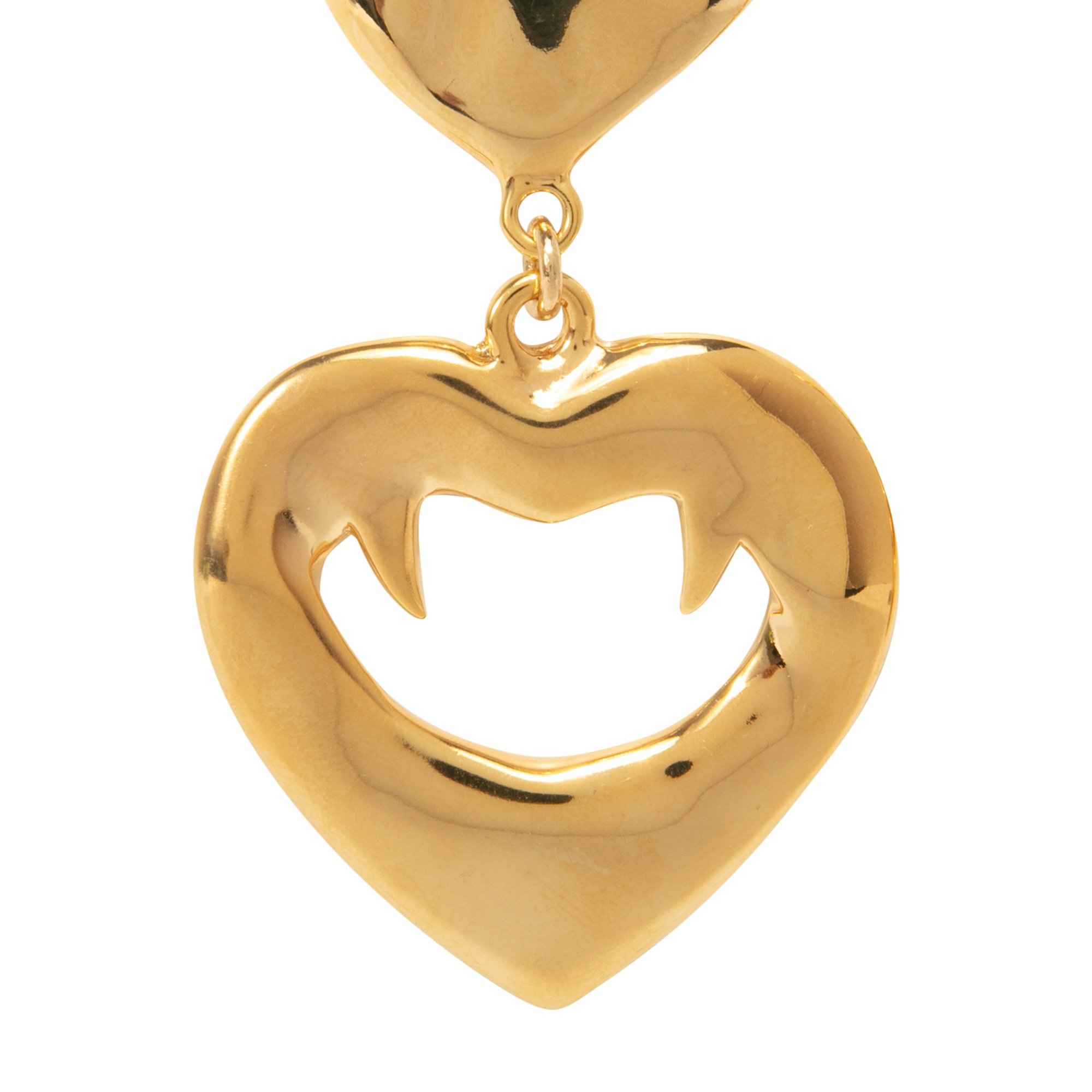 

Vampire heart earrings, Gold