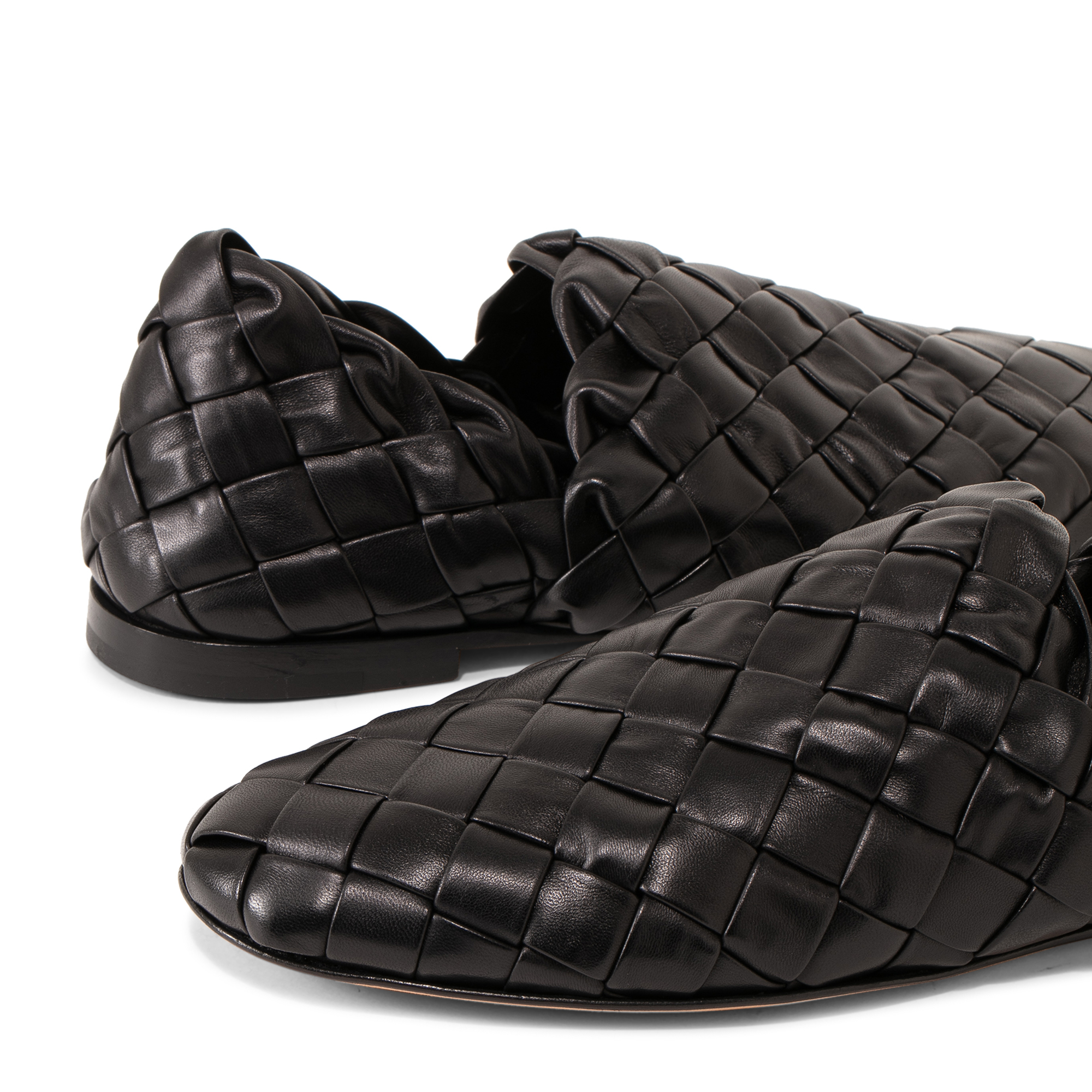 

Intreccio leather slippers, Black