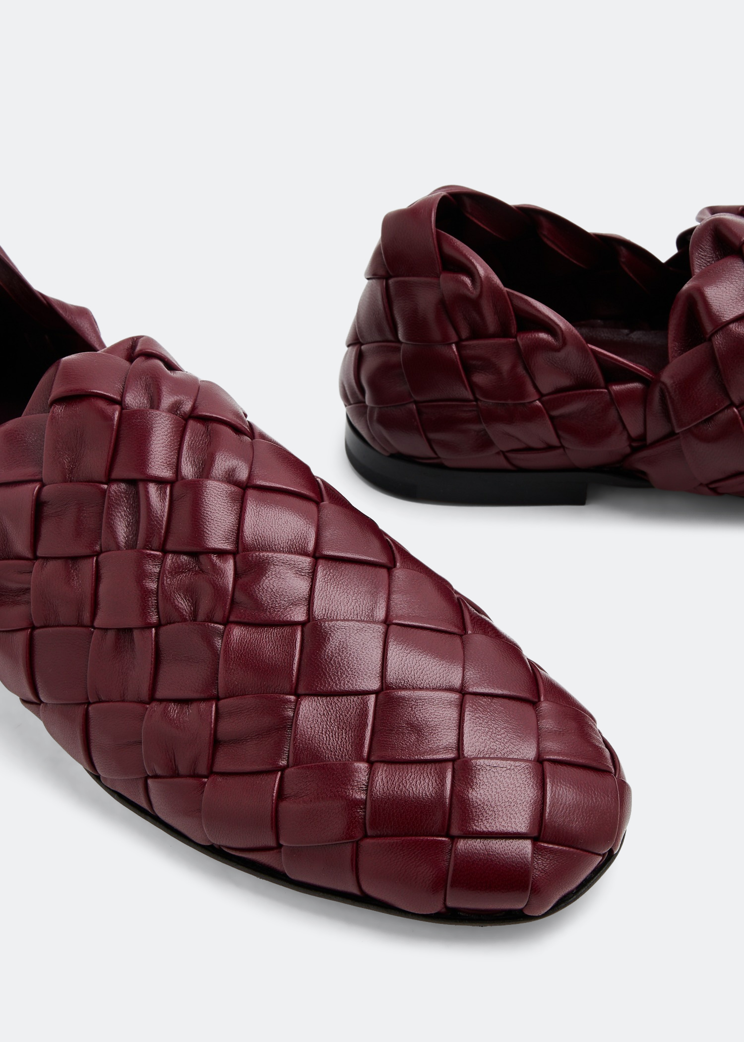 

Intreccio leather slippers, Burgundy