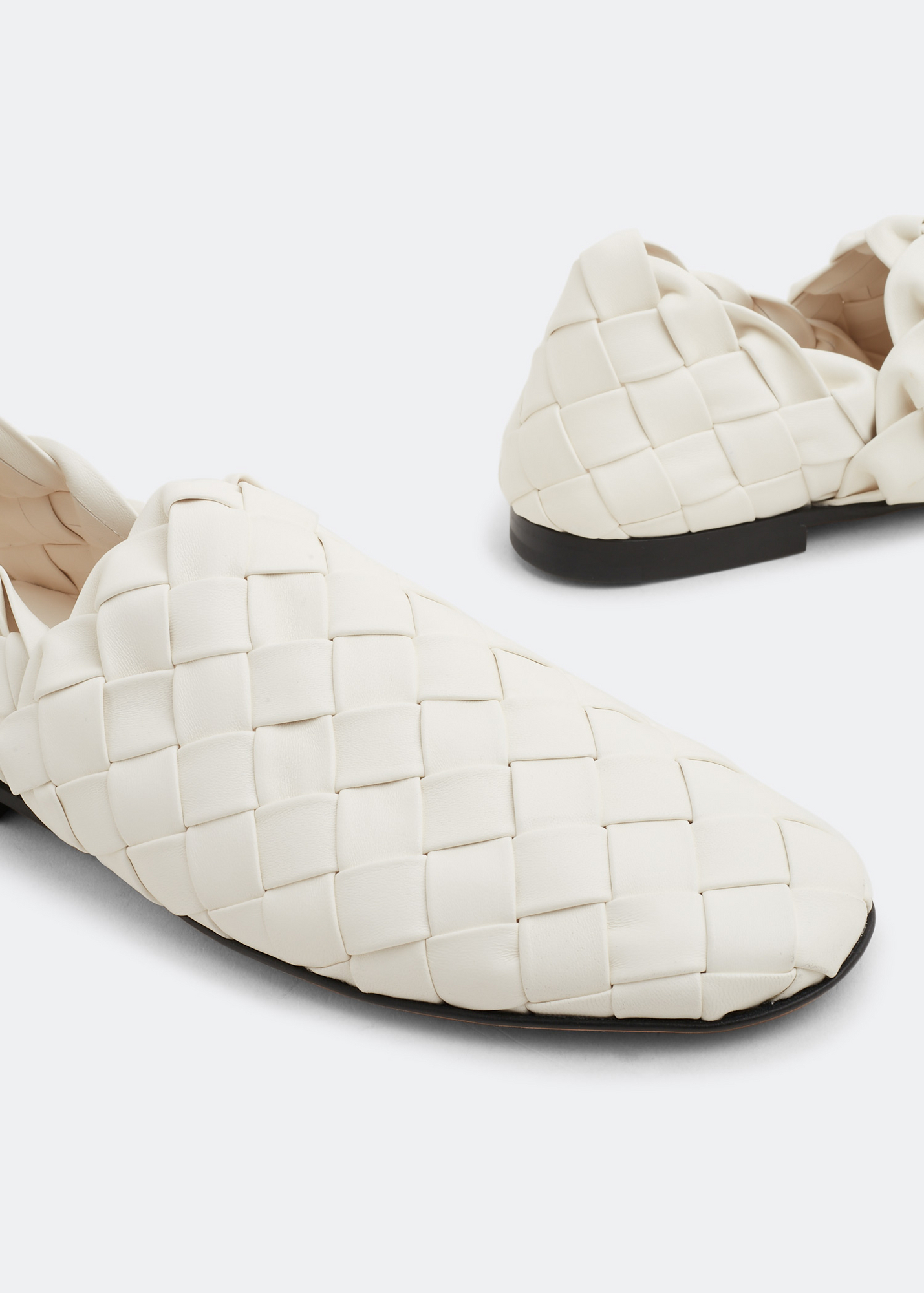 

Intreccio leather slippers, White