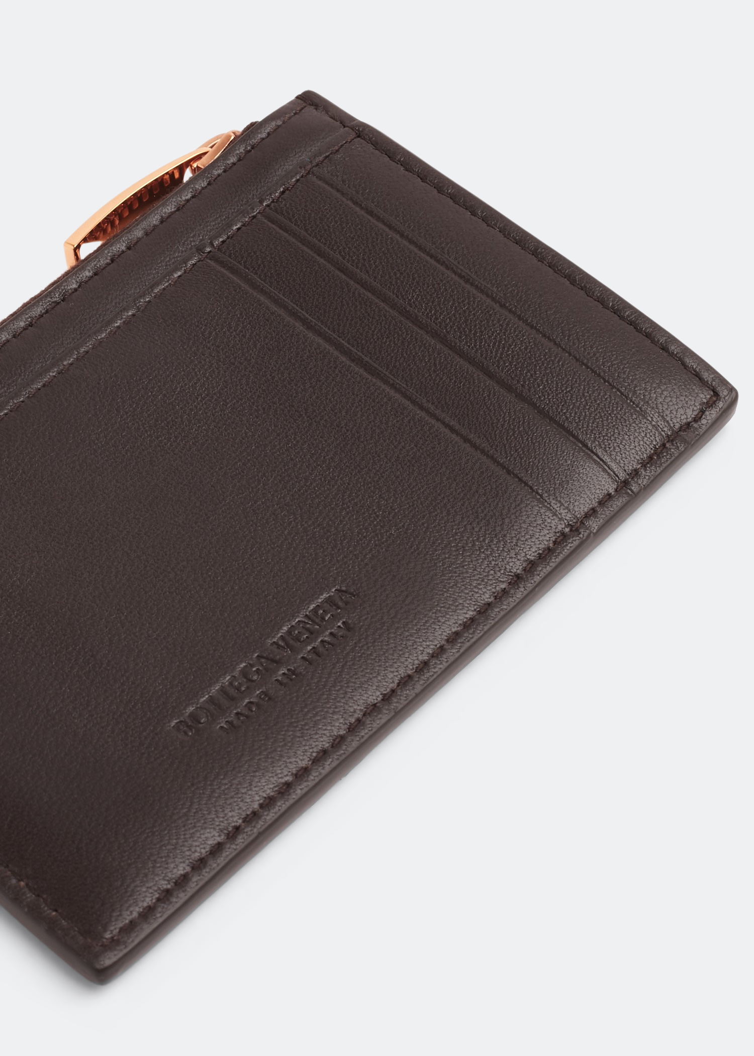 

Zipped card case, Brown