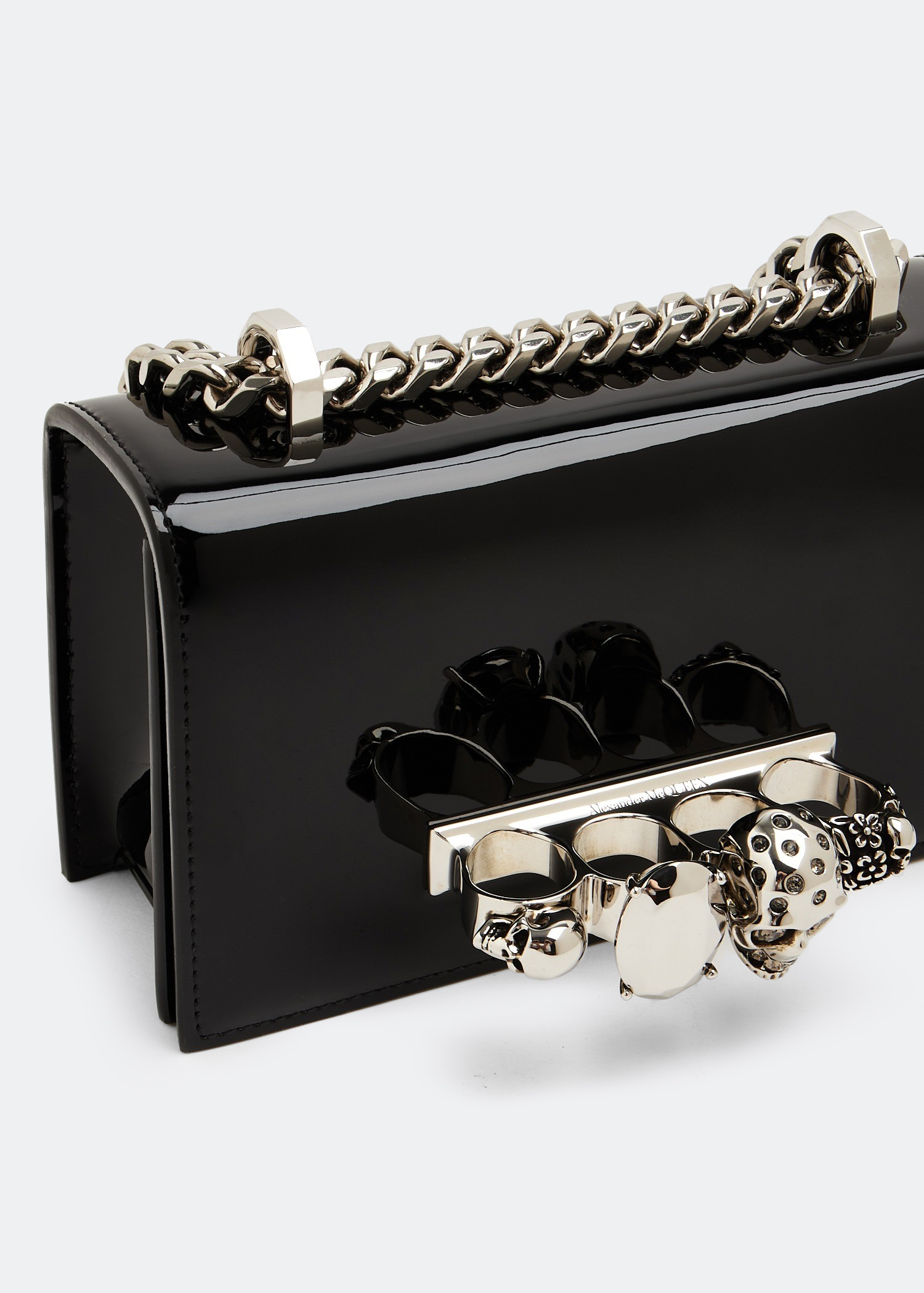 

Mini jewelled satchel, Black