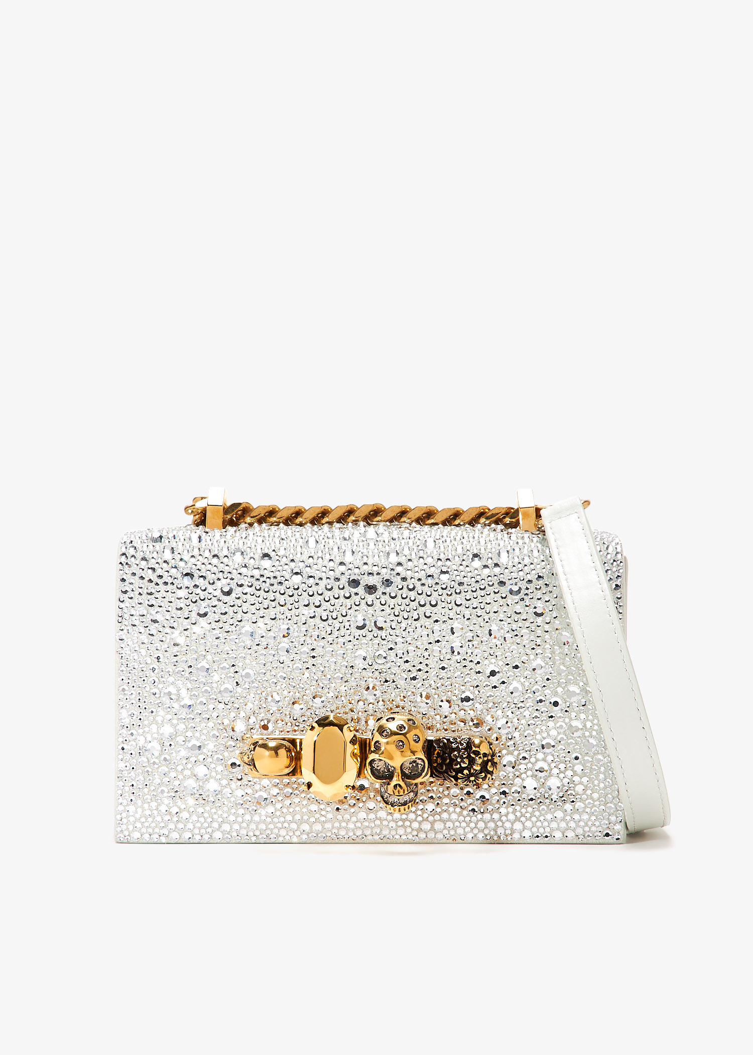 

Mini jeweled satchel, Silver