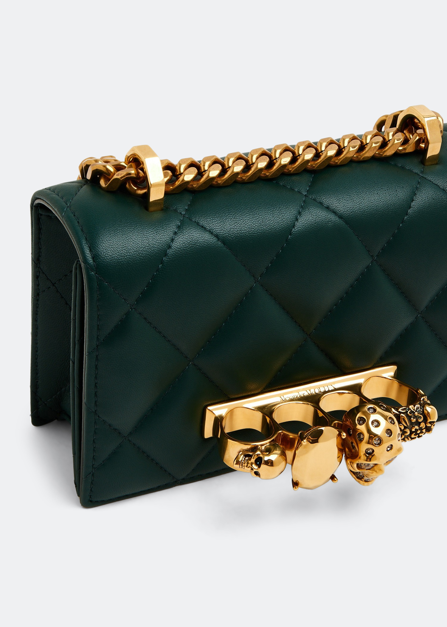 

Mini jewelled satchel, Green
