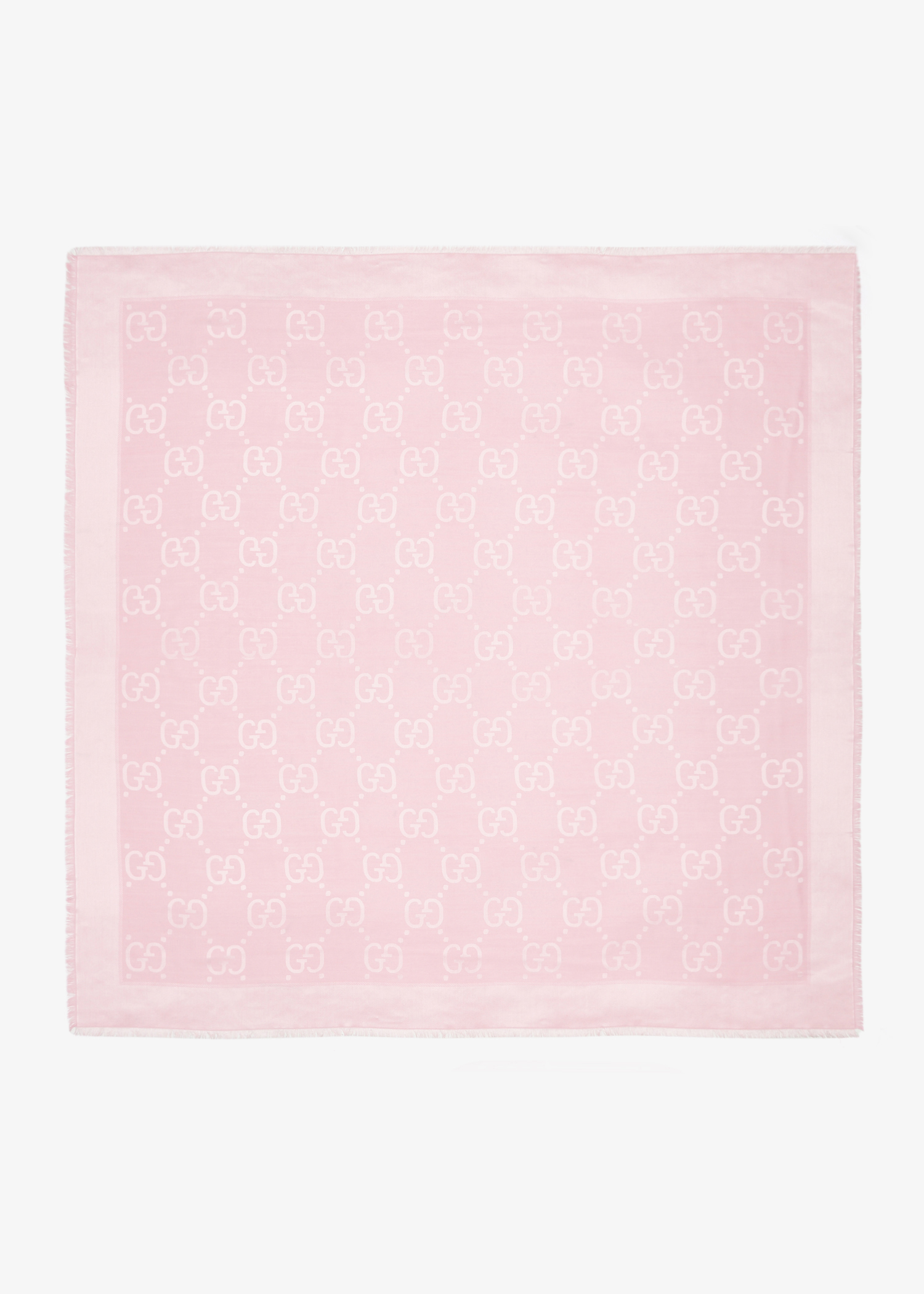 

GG Jacquard silk wool shawl, Pink