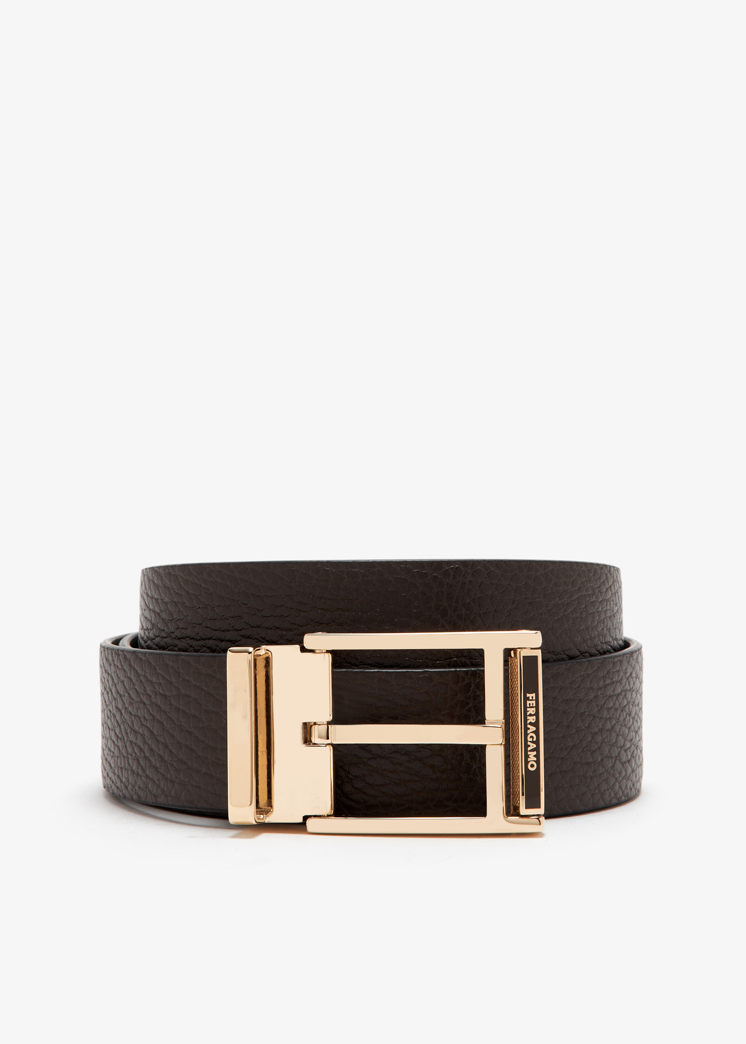 

Reversible leather belt, Brown