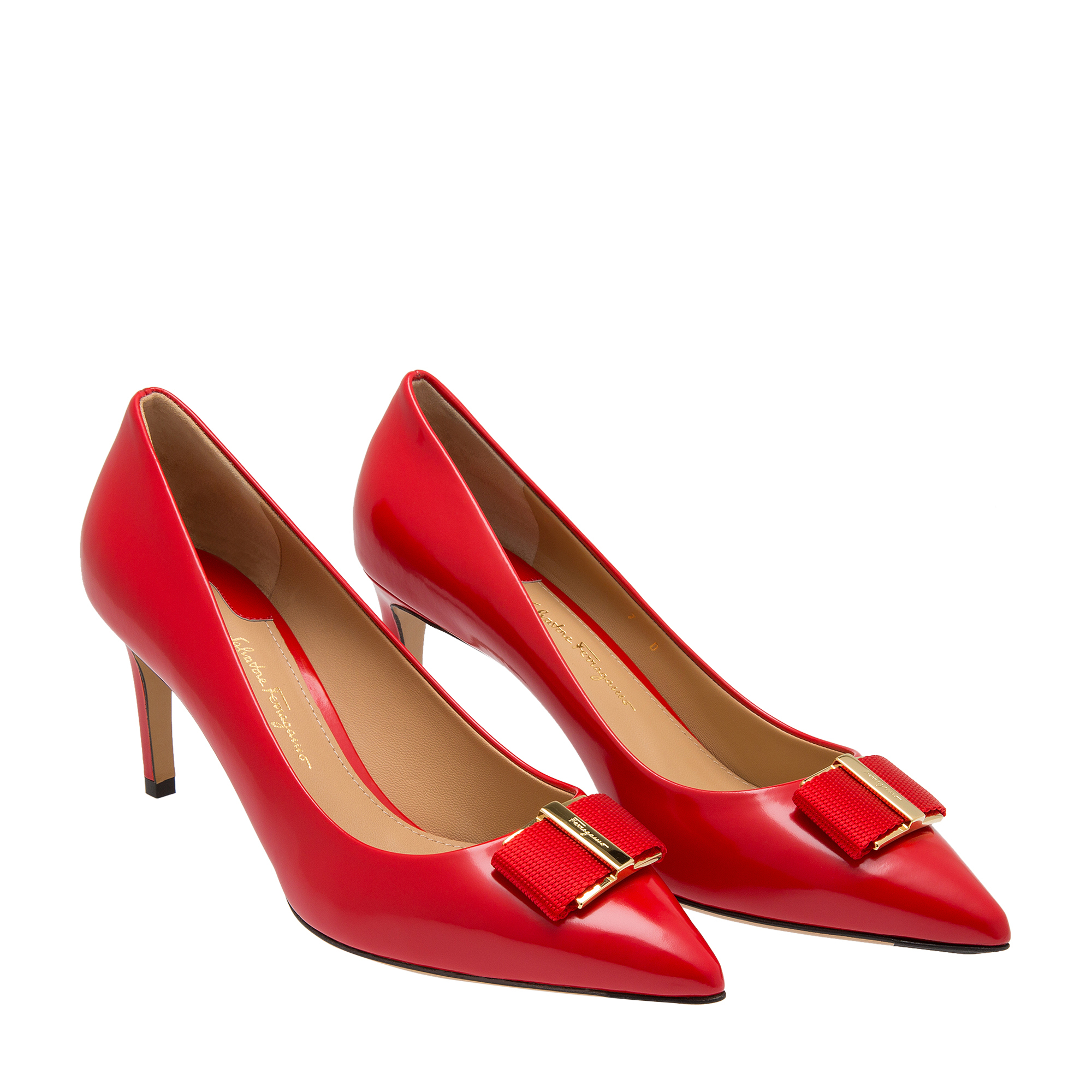 

Ornament leather pumps, Red
