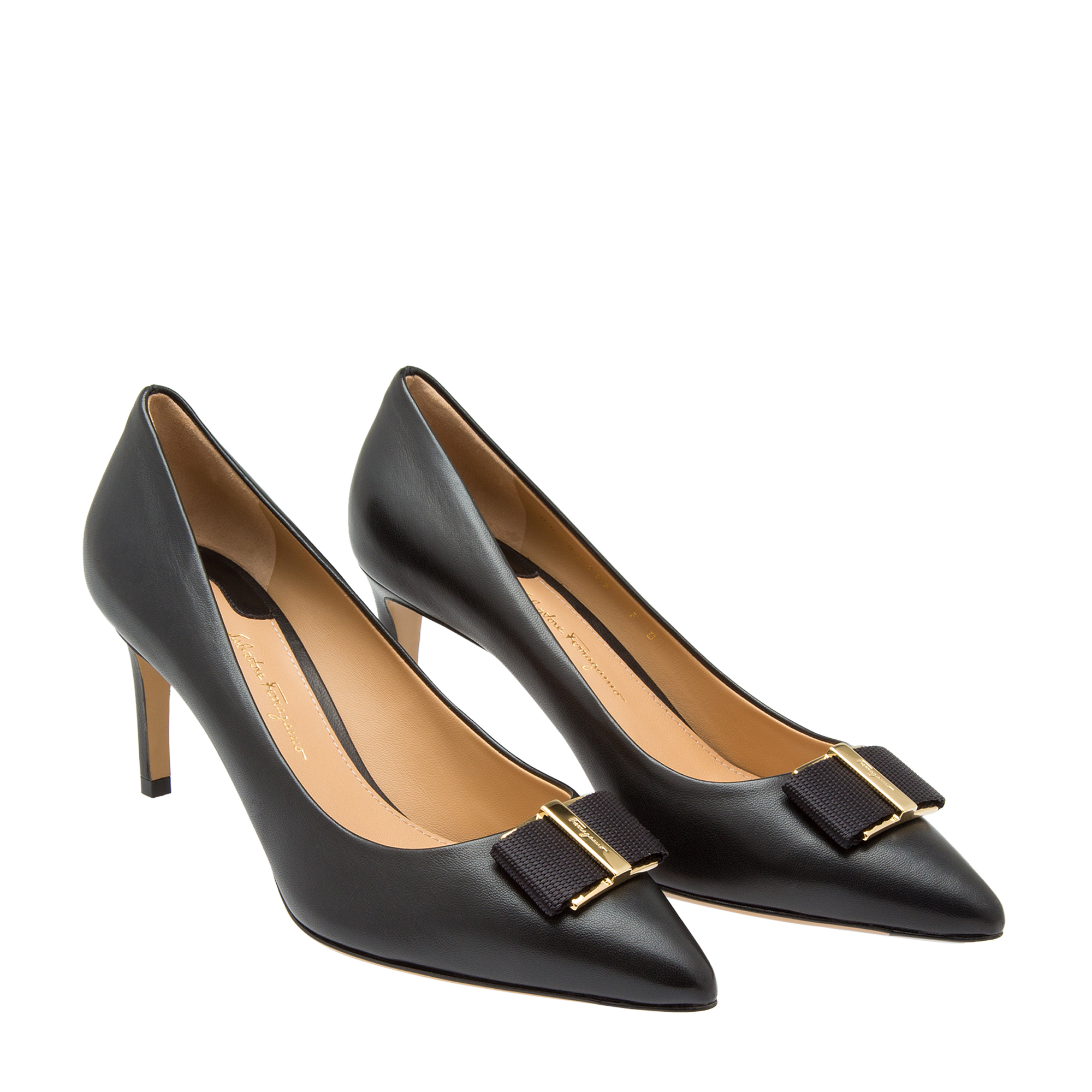 

Ornament leather pumps, Black