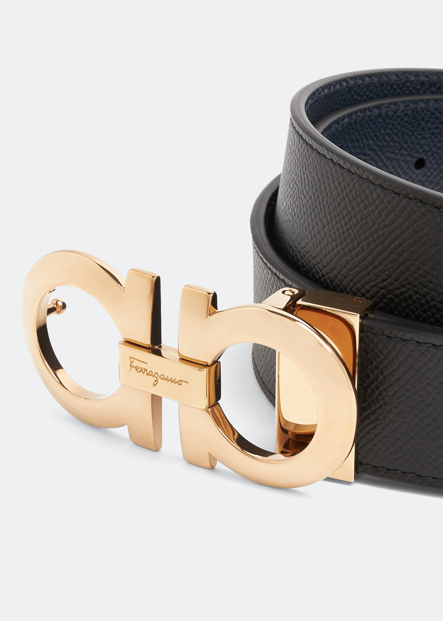 

Reversible Gancini belt, Black