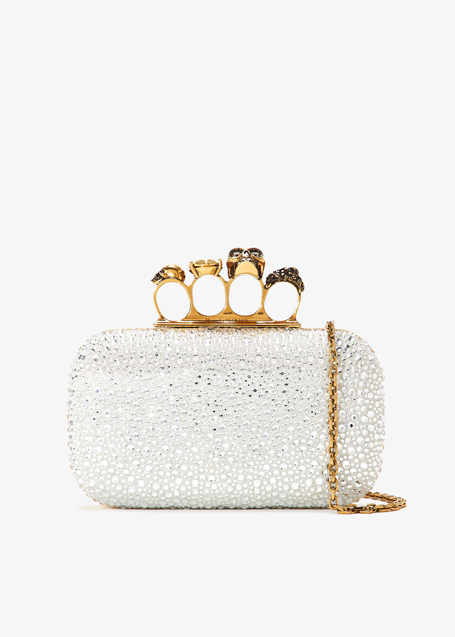 

Skull Four Ring clutch, Silver