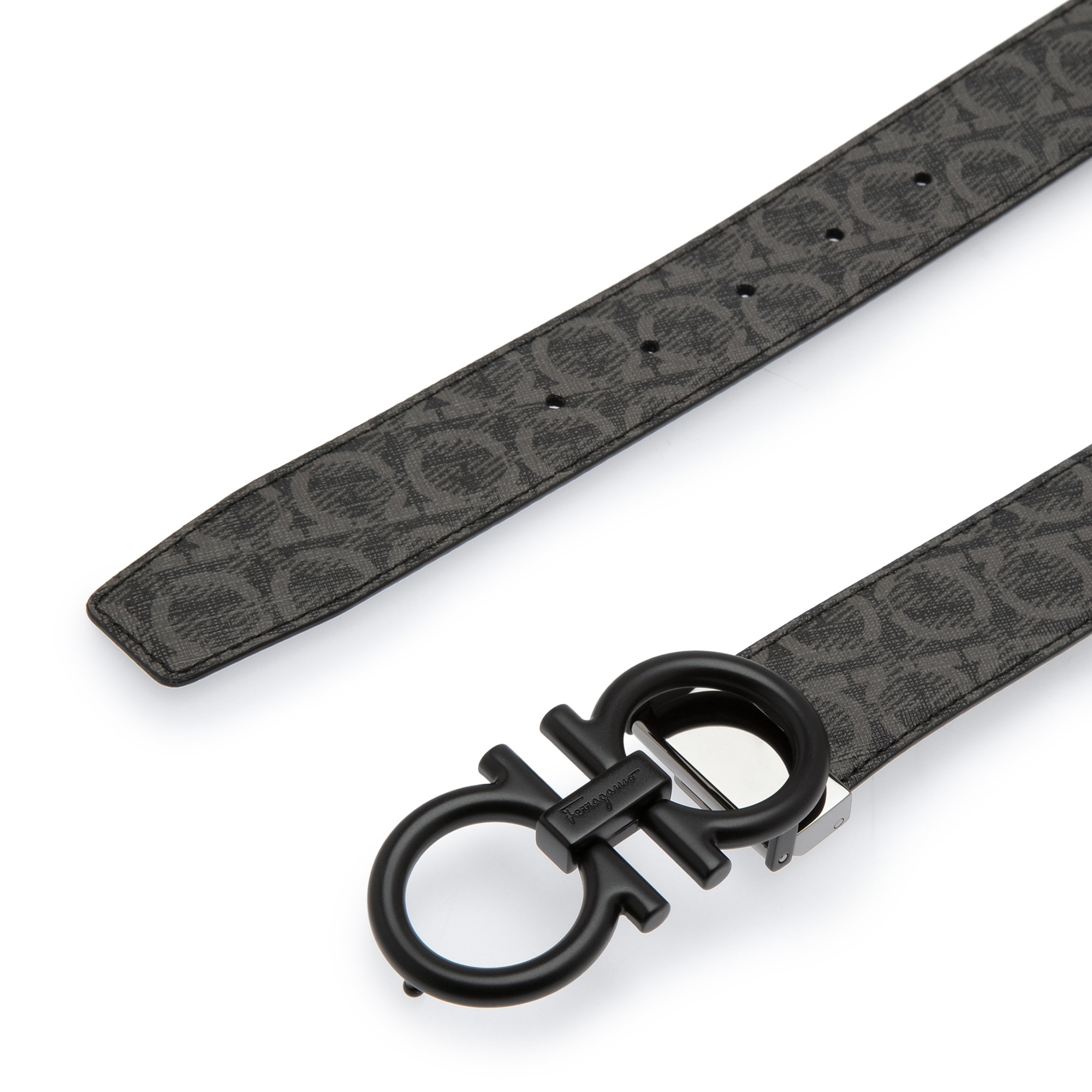 

Monogram Gancini belt, Black