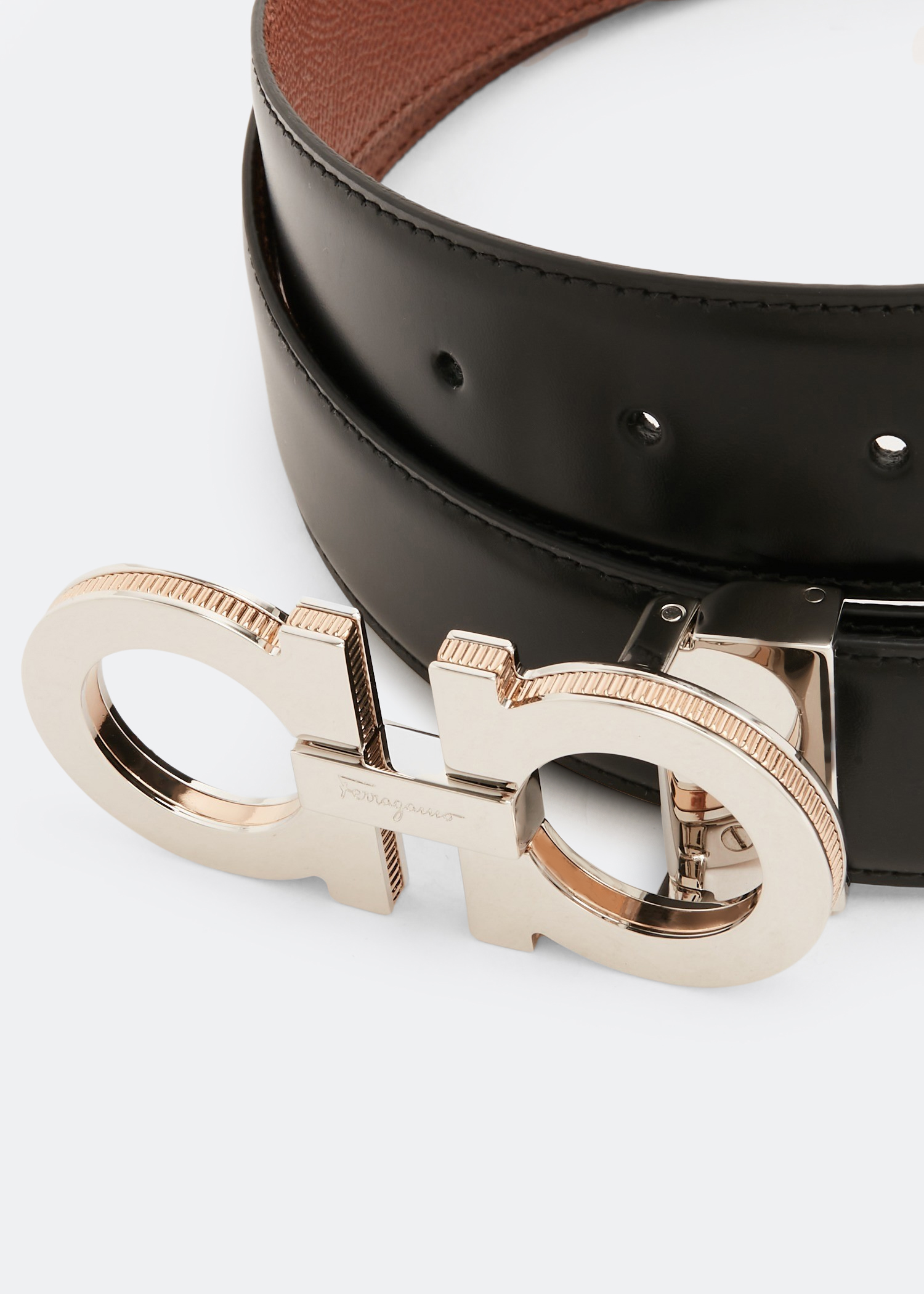 

Reversible Gancini belt, Black