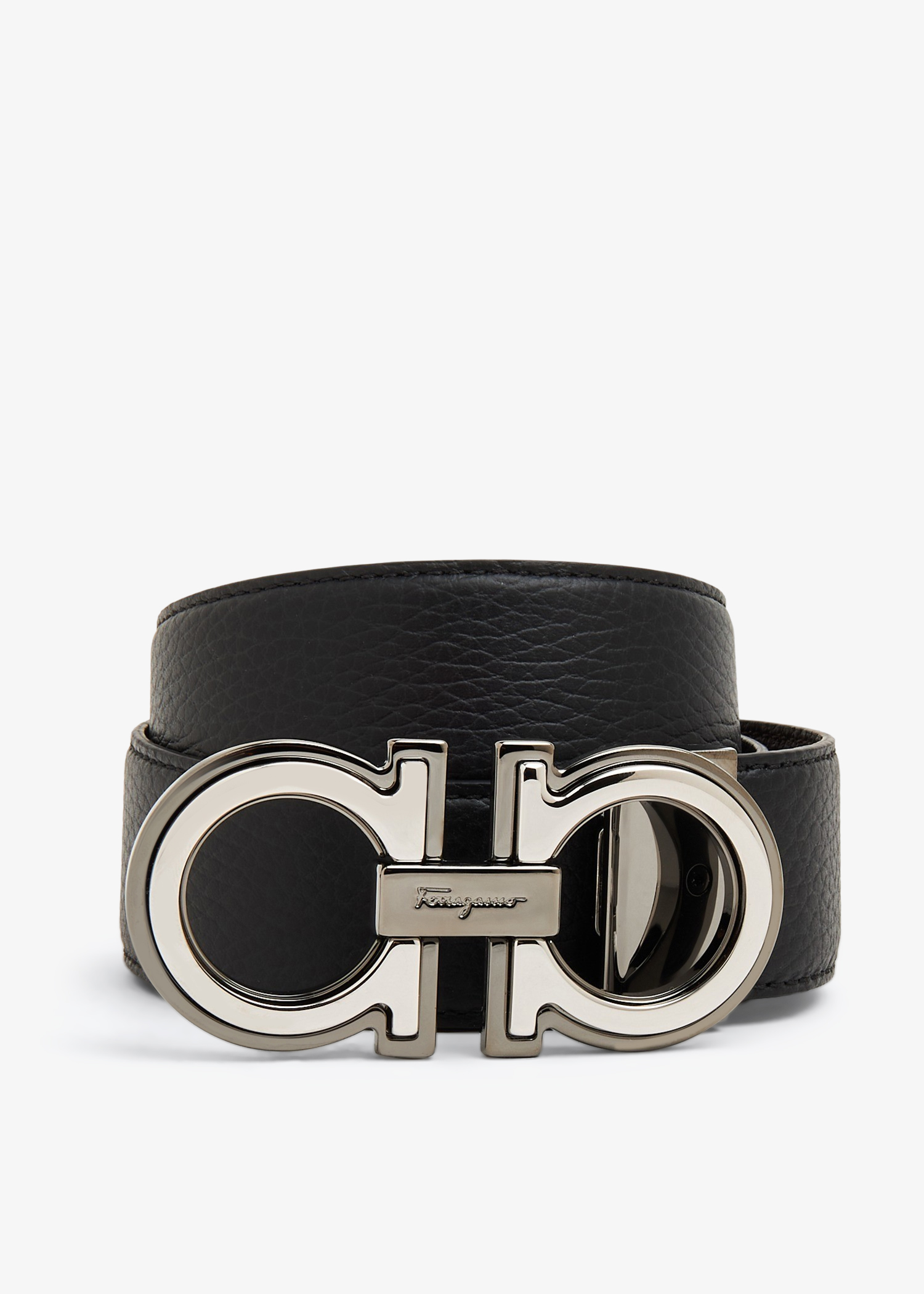 

Reversible Gancini belt, Black