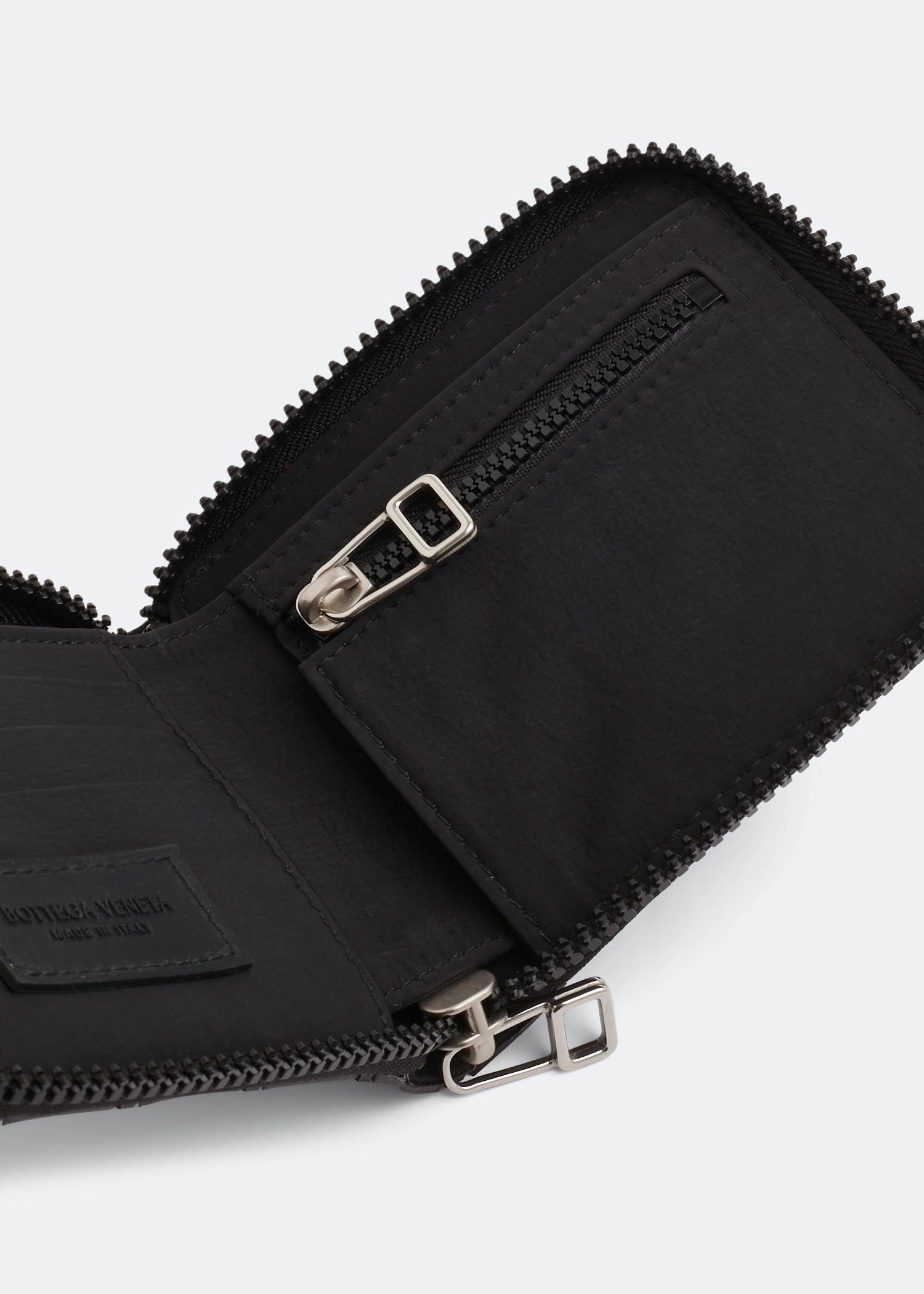

Compact zip-around wallet, Black