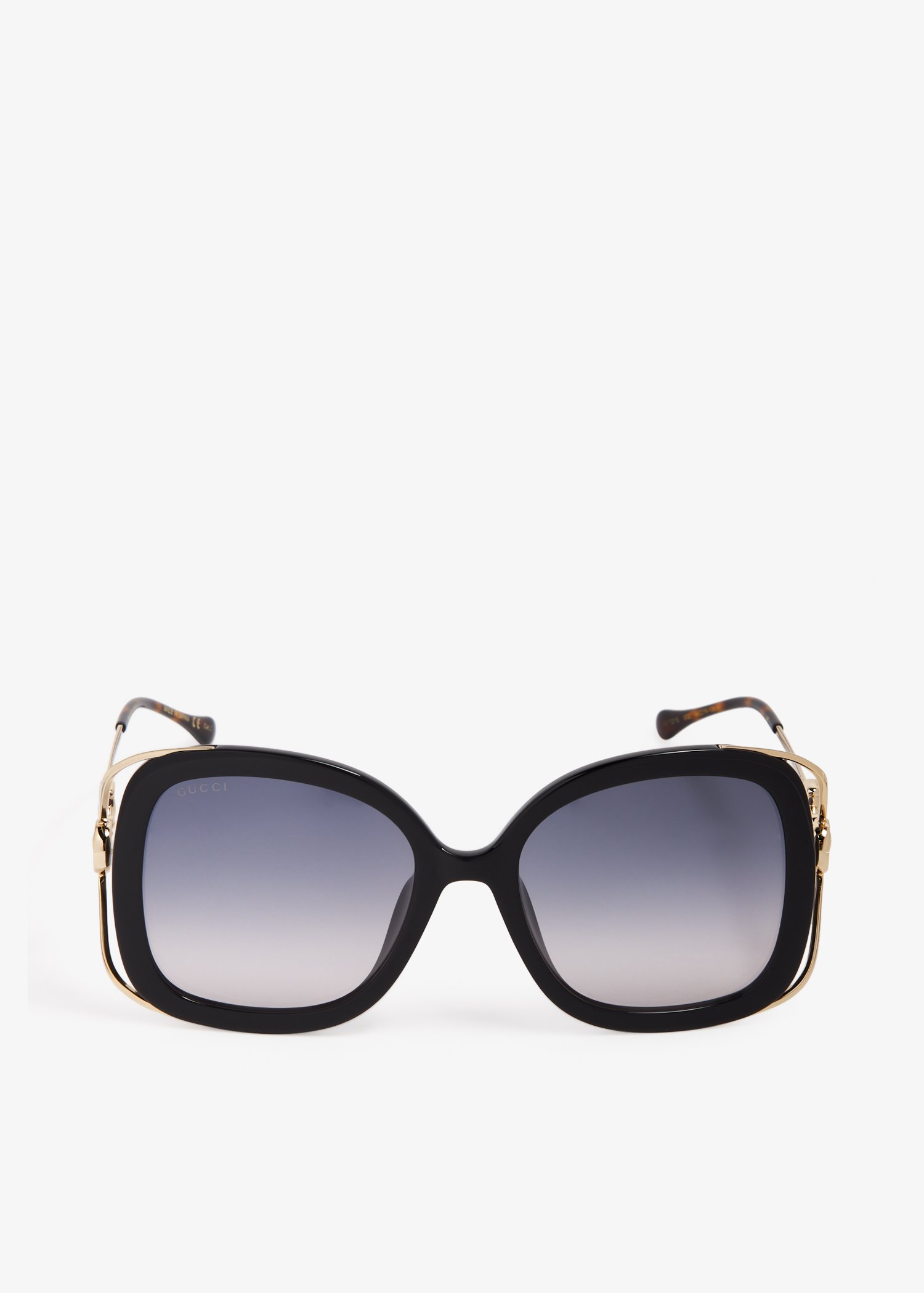 

Horsebit rectangular sunglasses, Black