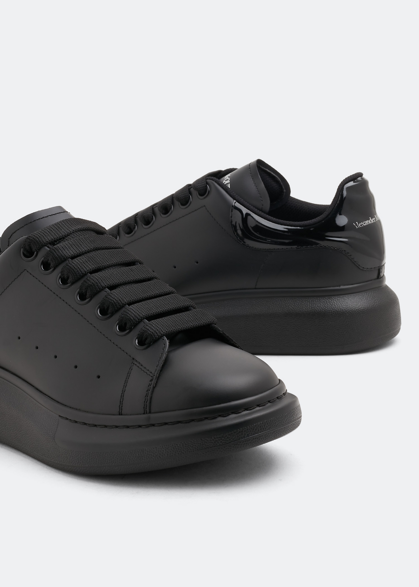 

Oversized leather sneakers, Black
