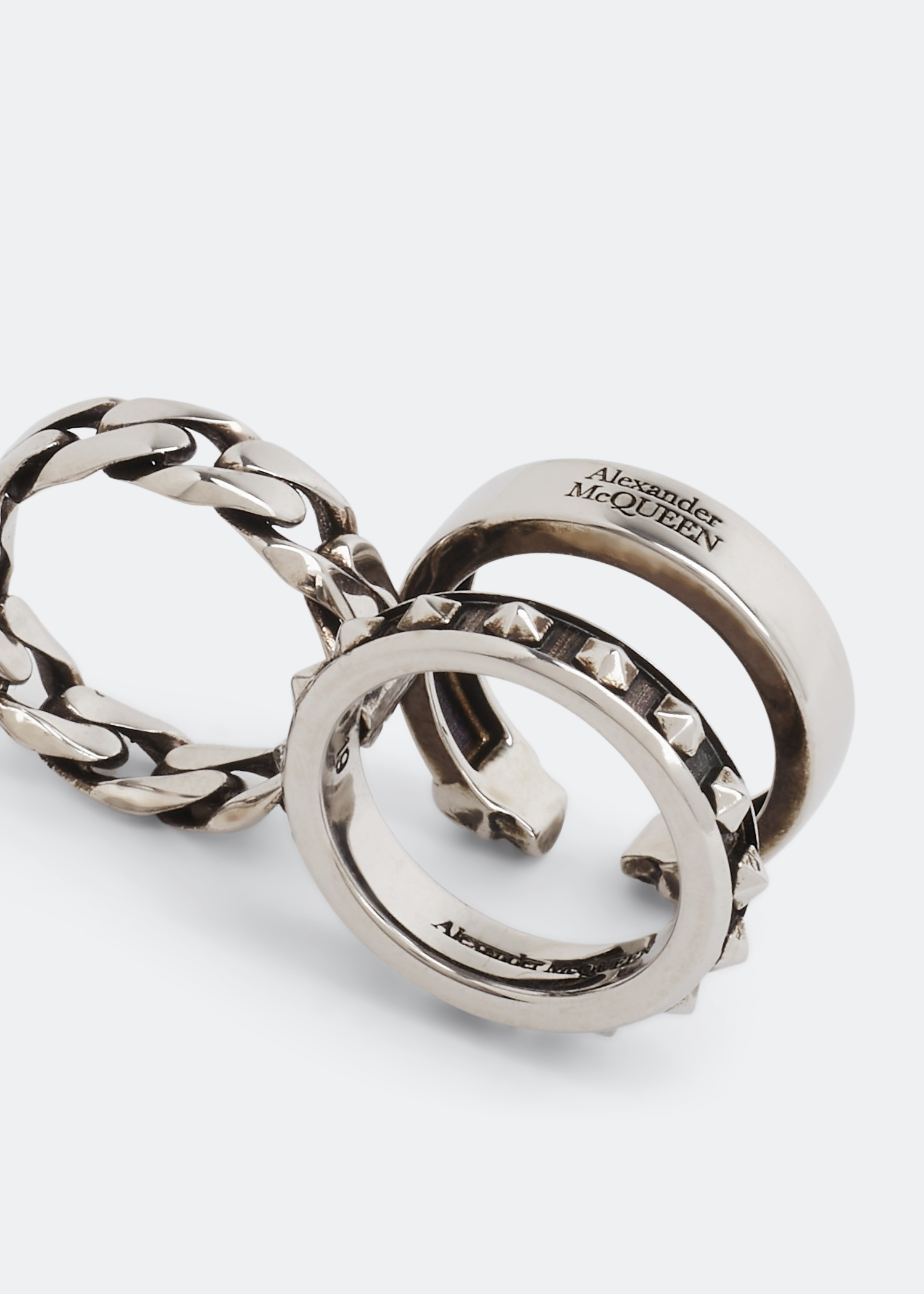

Punk Stud double ring, Silver