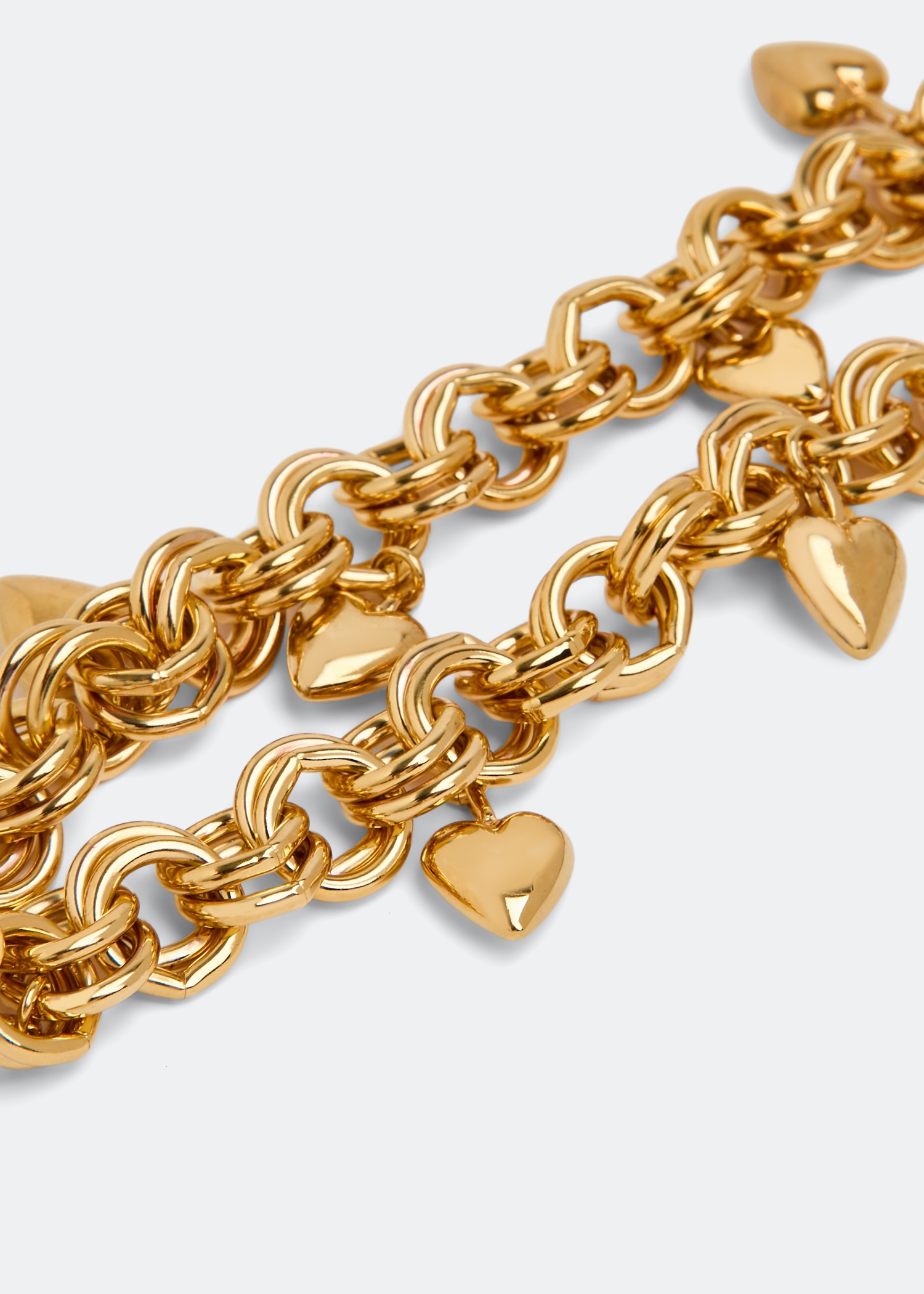

Multi cable chain & heart charm bracelet, Gold