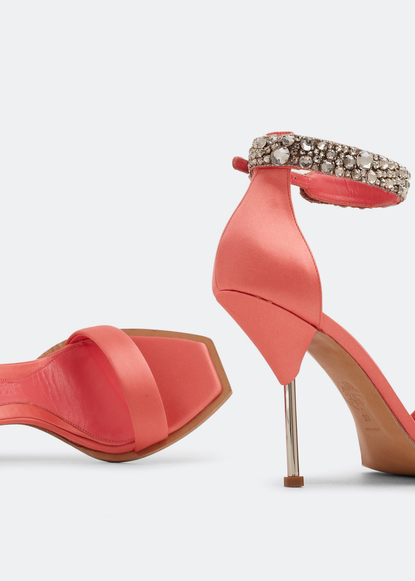 

Embroidered double strap sandals, Pink