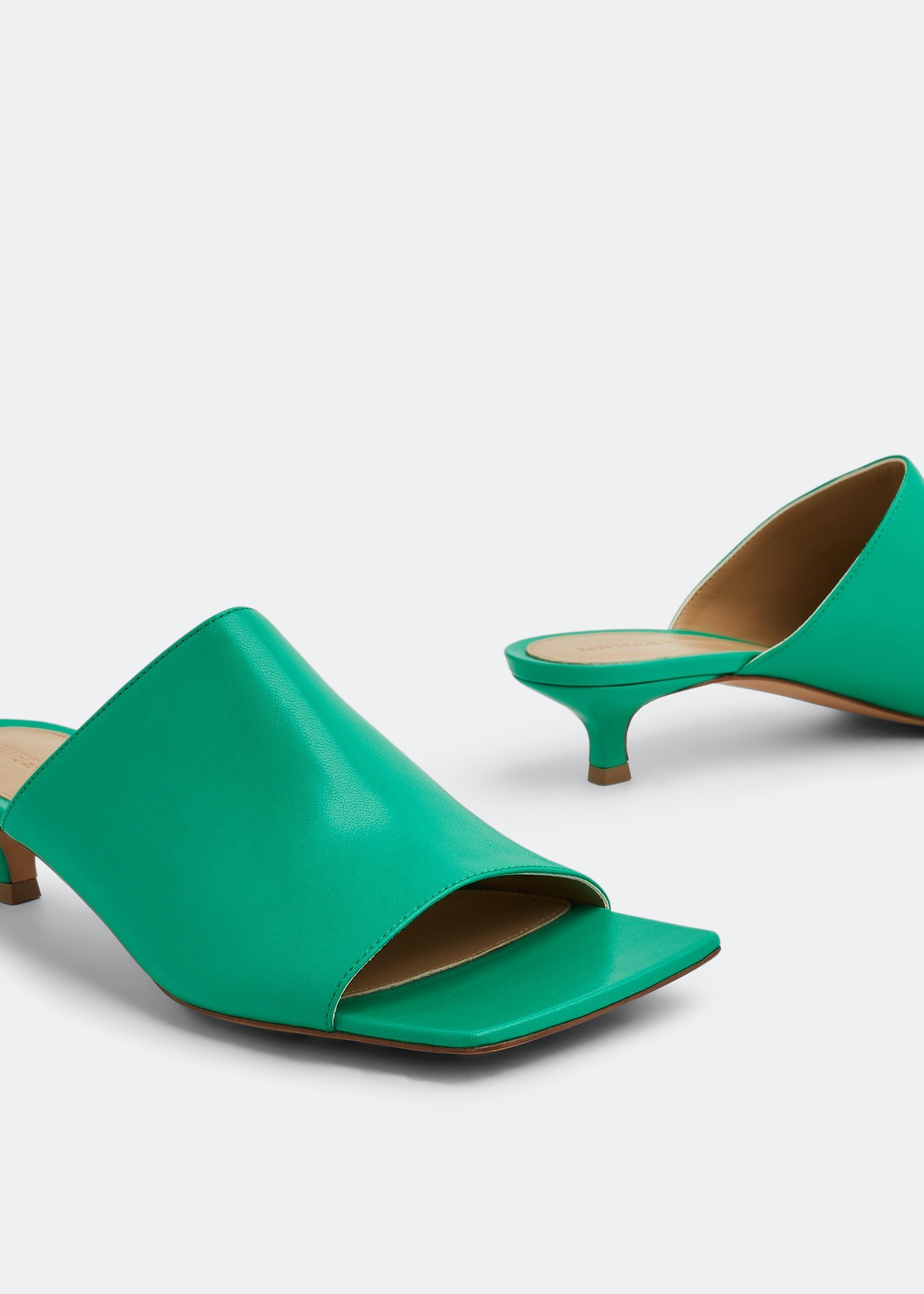 

Stretch leather mules, Green