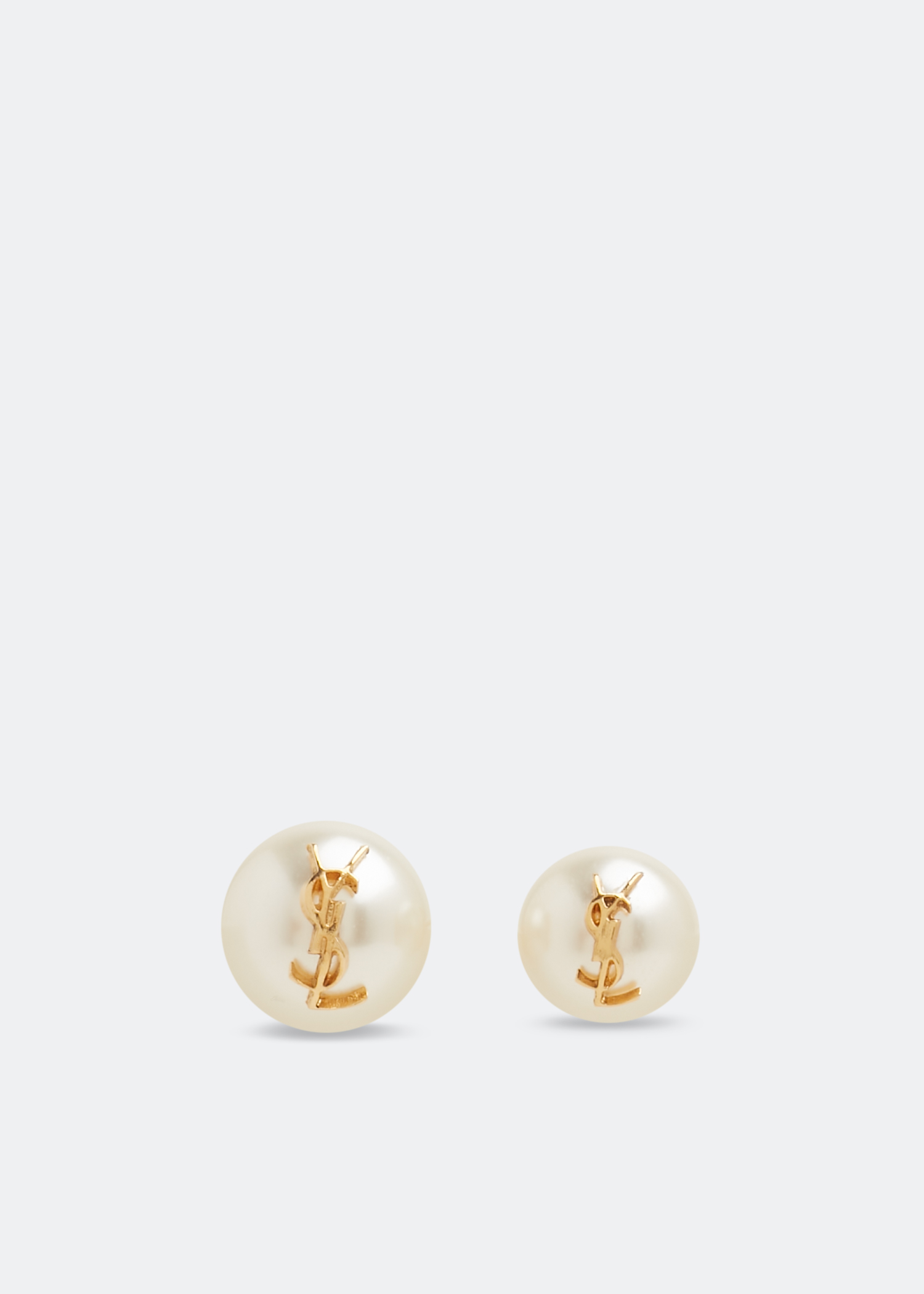 

YSL pearl earrings, White