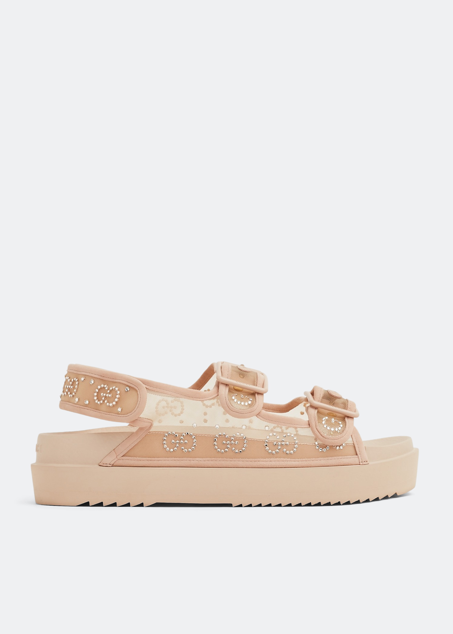 

GG crystal sandals, Beige