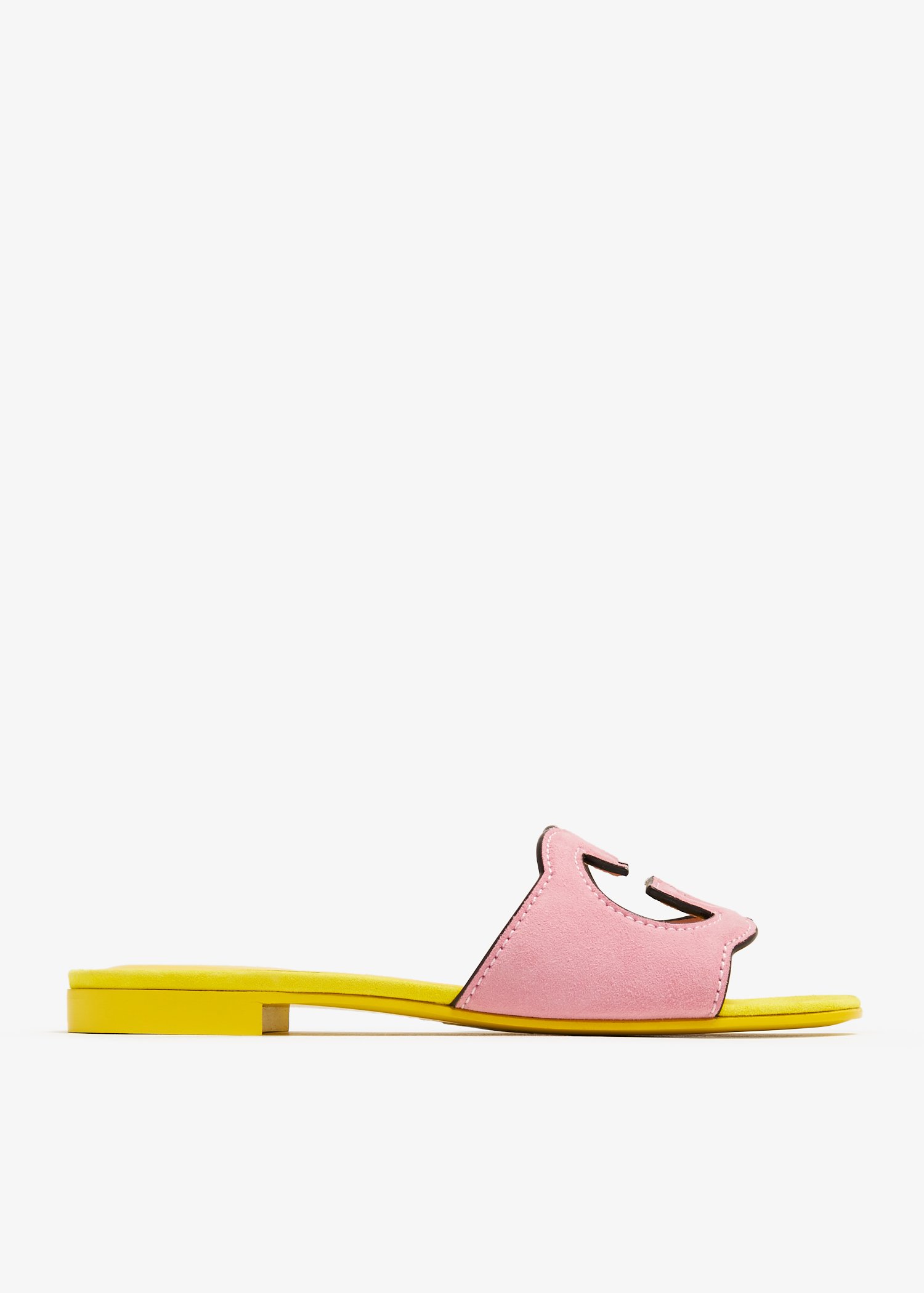 

Interlocking G cut-out slide sandals, Pink