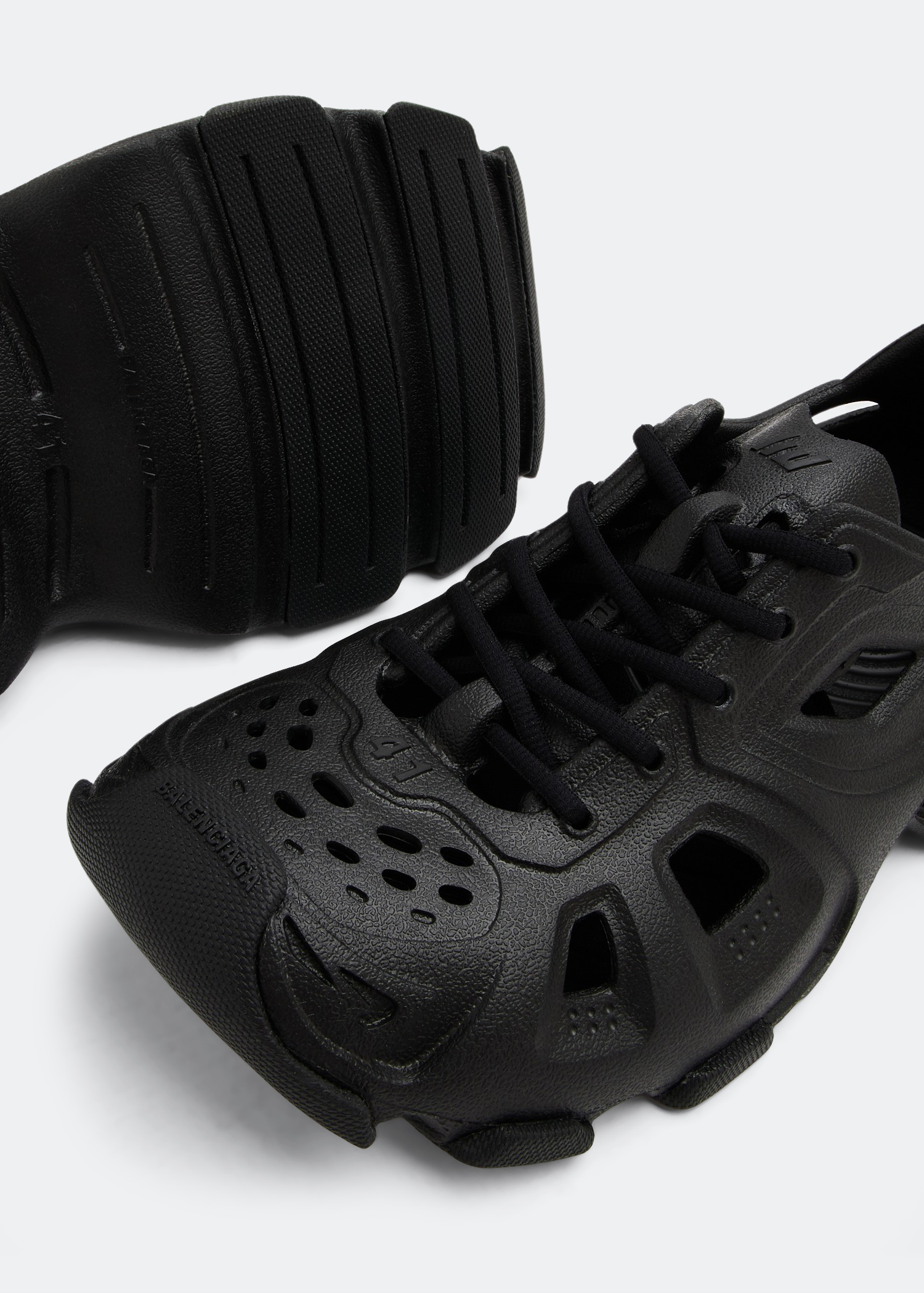 

HD lace-up sneakers, Black