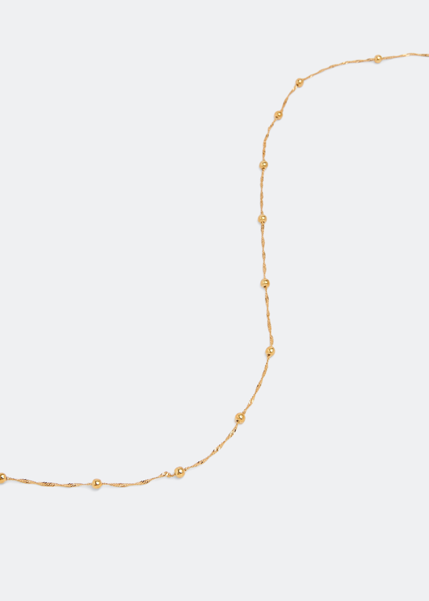 

Ball and intertwined chain long necklace, Gold