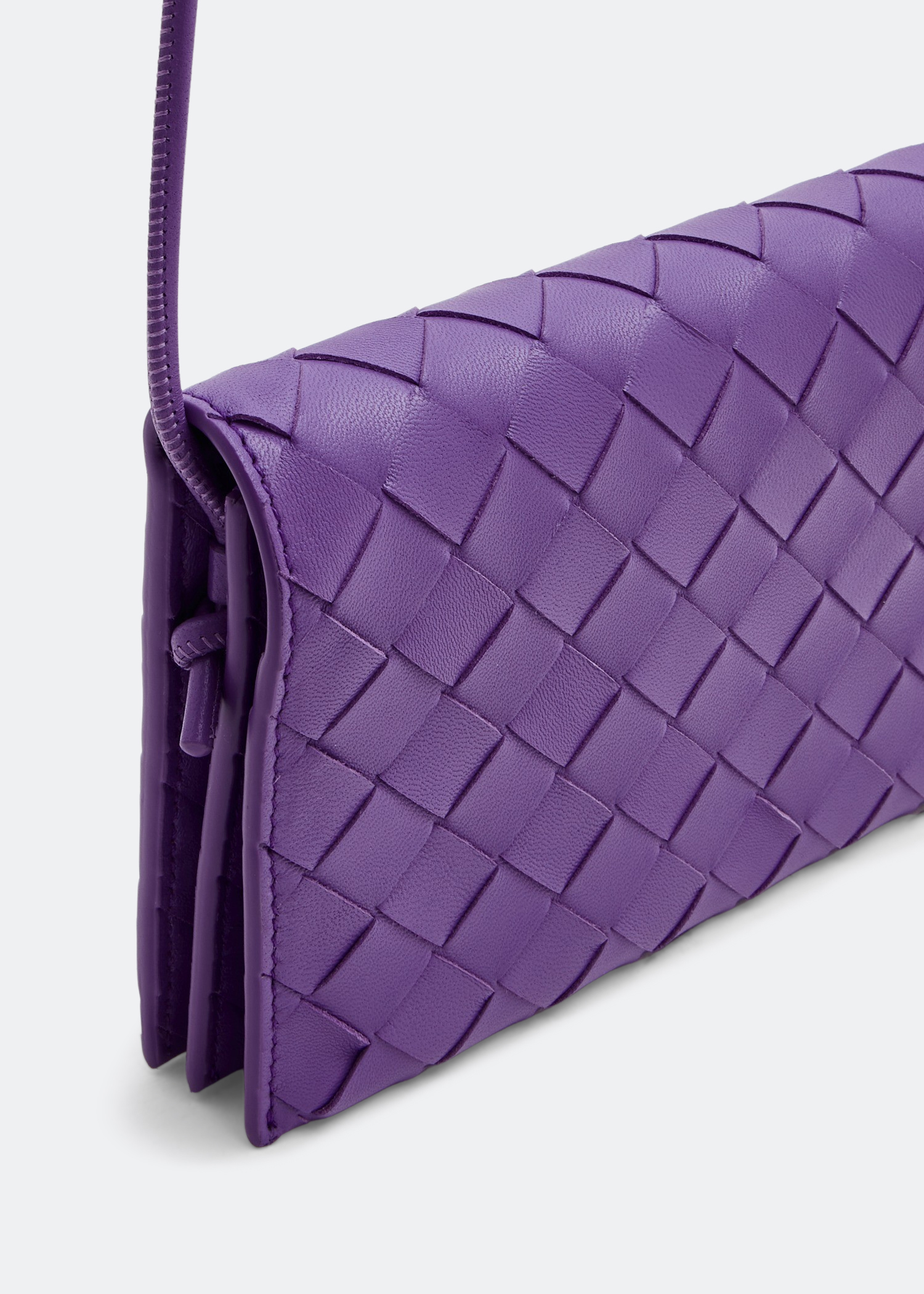 

Intrecciato wallet on strap, Purple