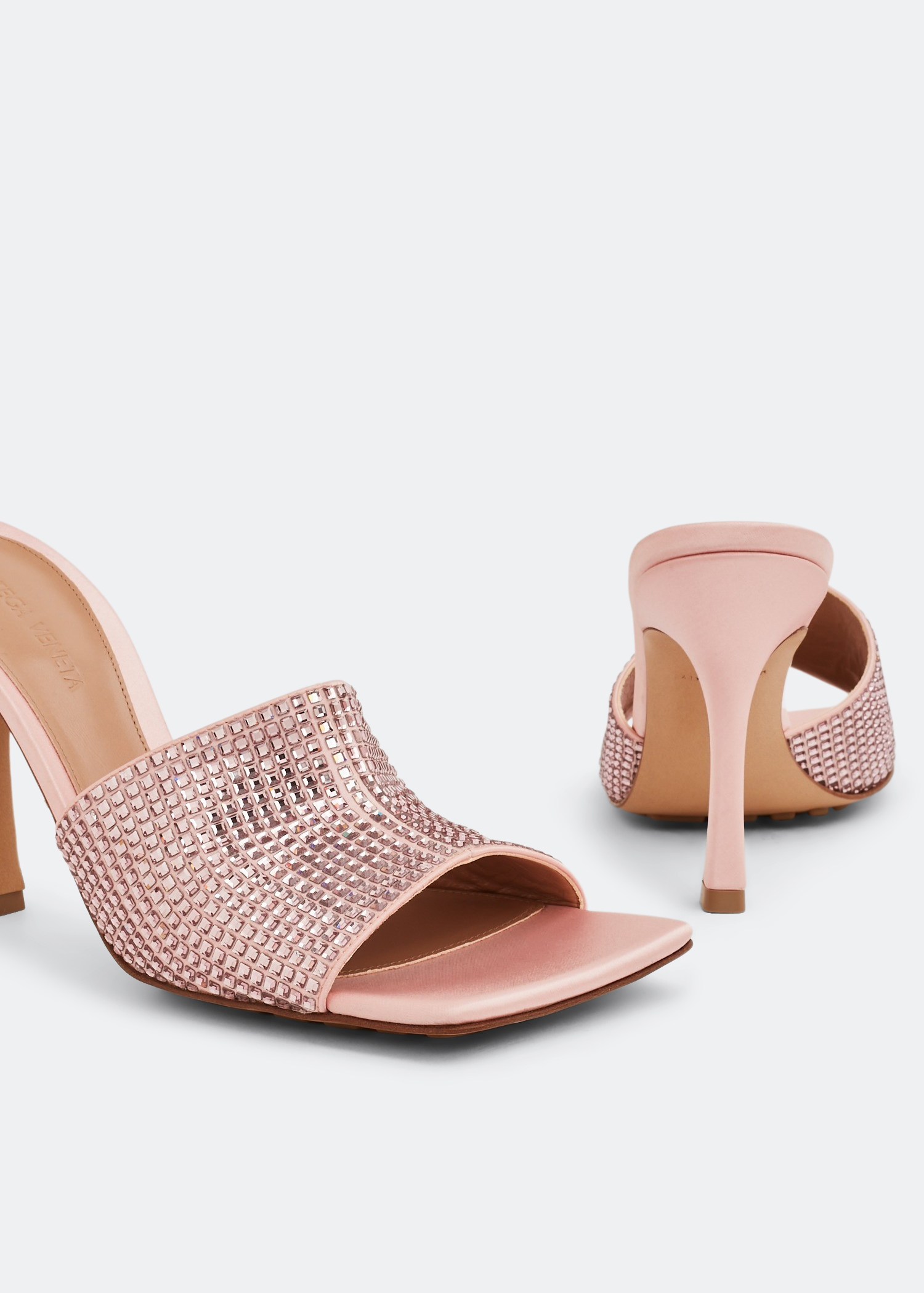 

Stretch satin mules, Pink