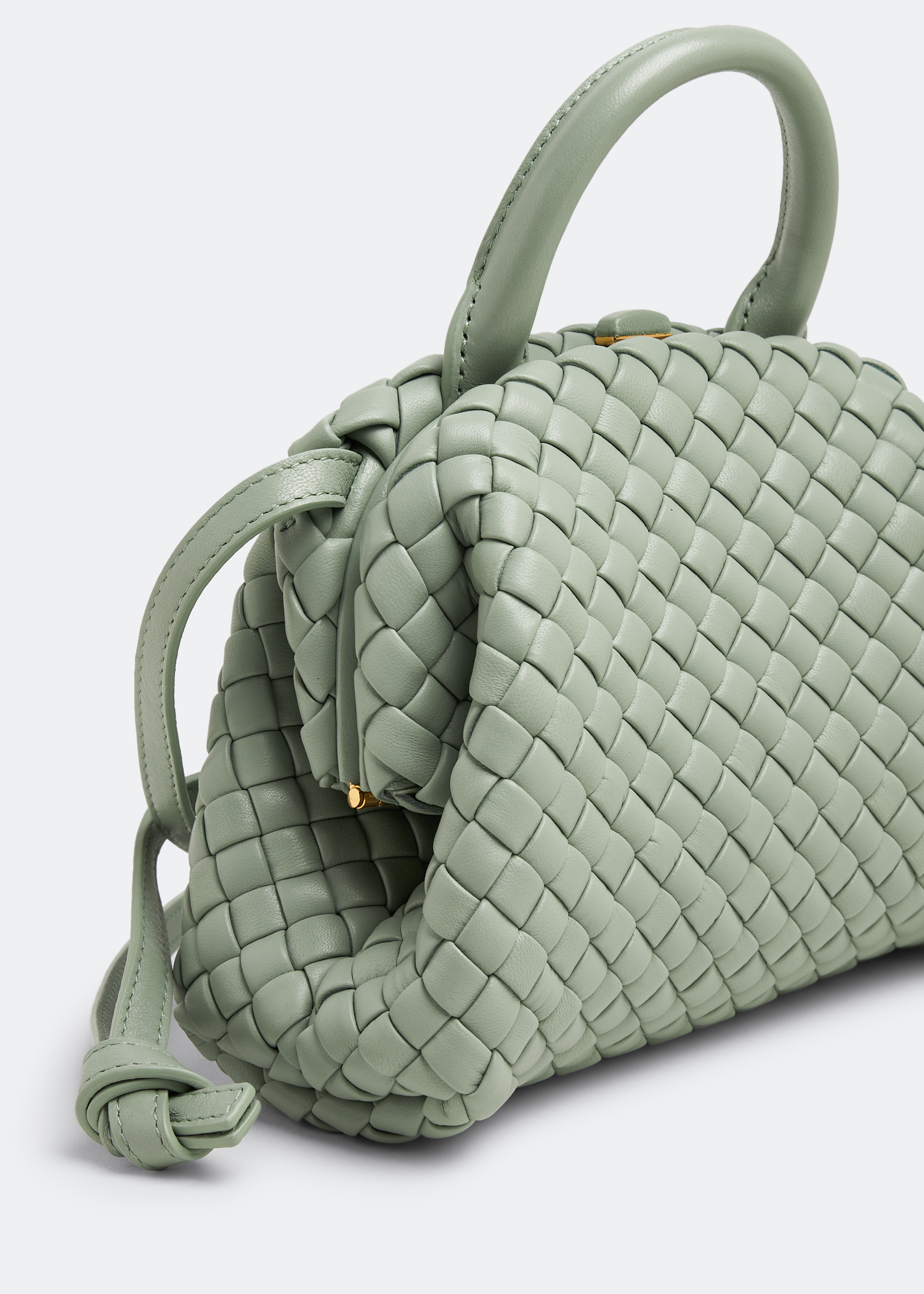 

Mini padded intreccio leather bag, Green