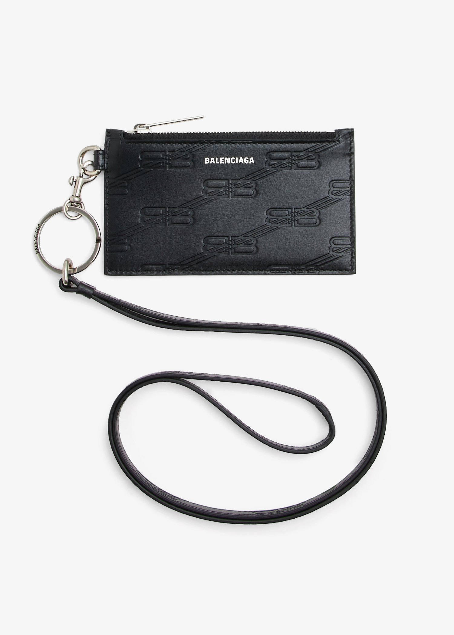 

BB embossed card case on keyring, Black