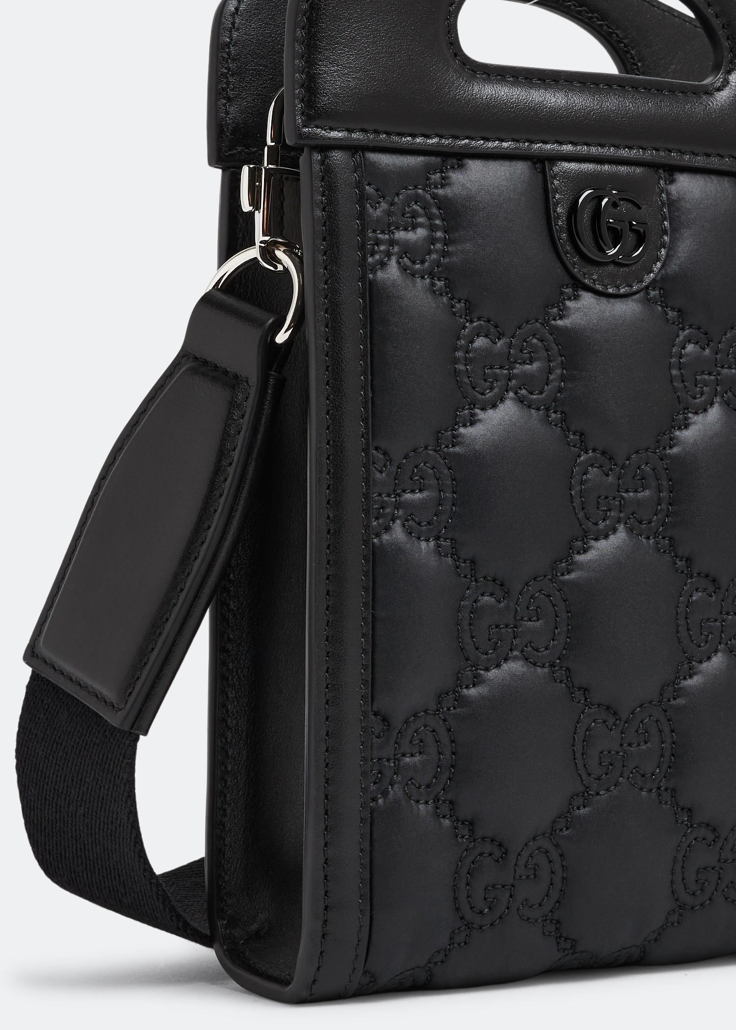 

GG matelassé top-handle mini bag, Black