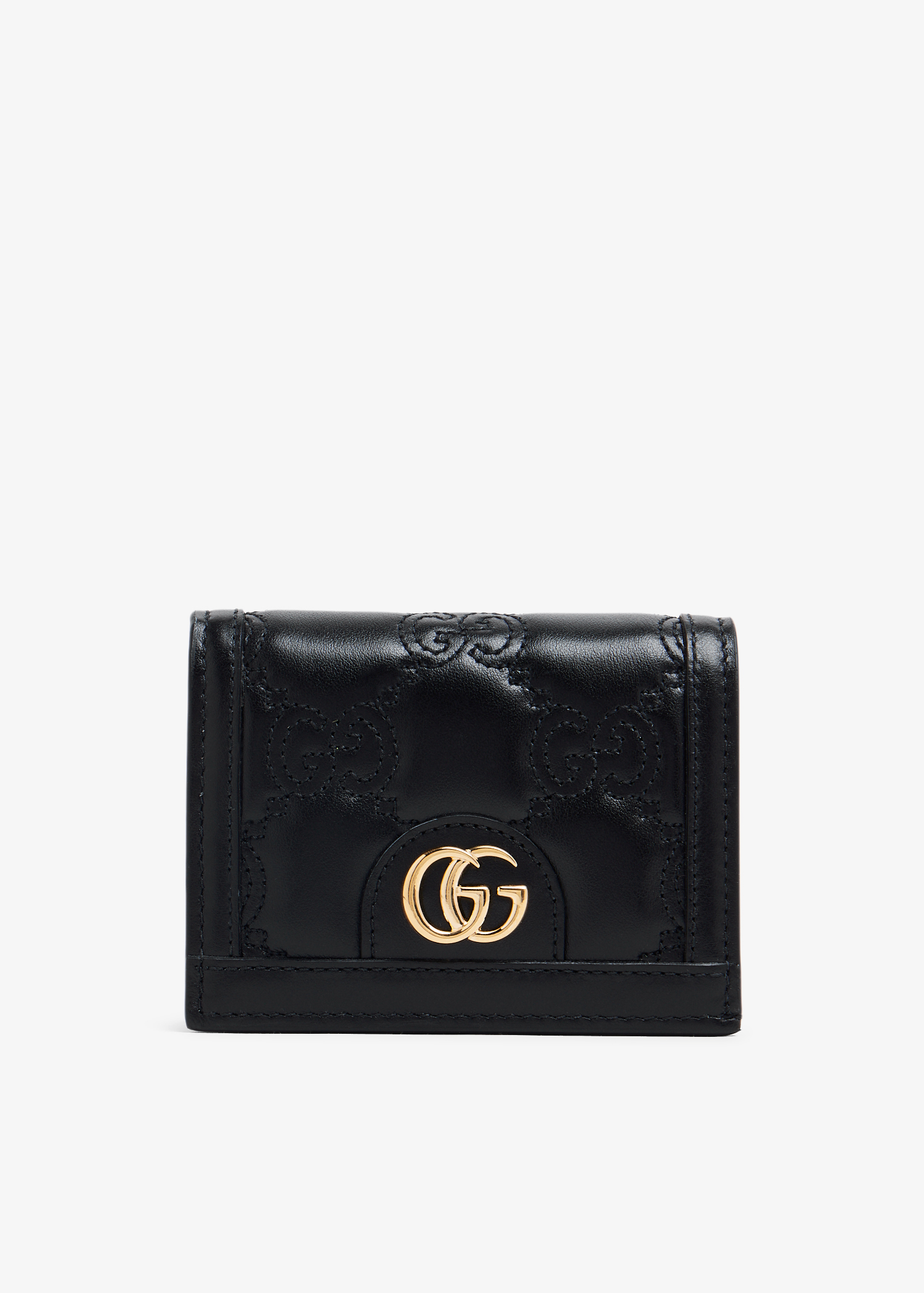 

GG Matelassé card case wallet, Black