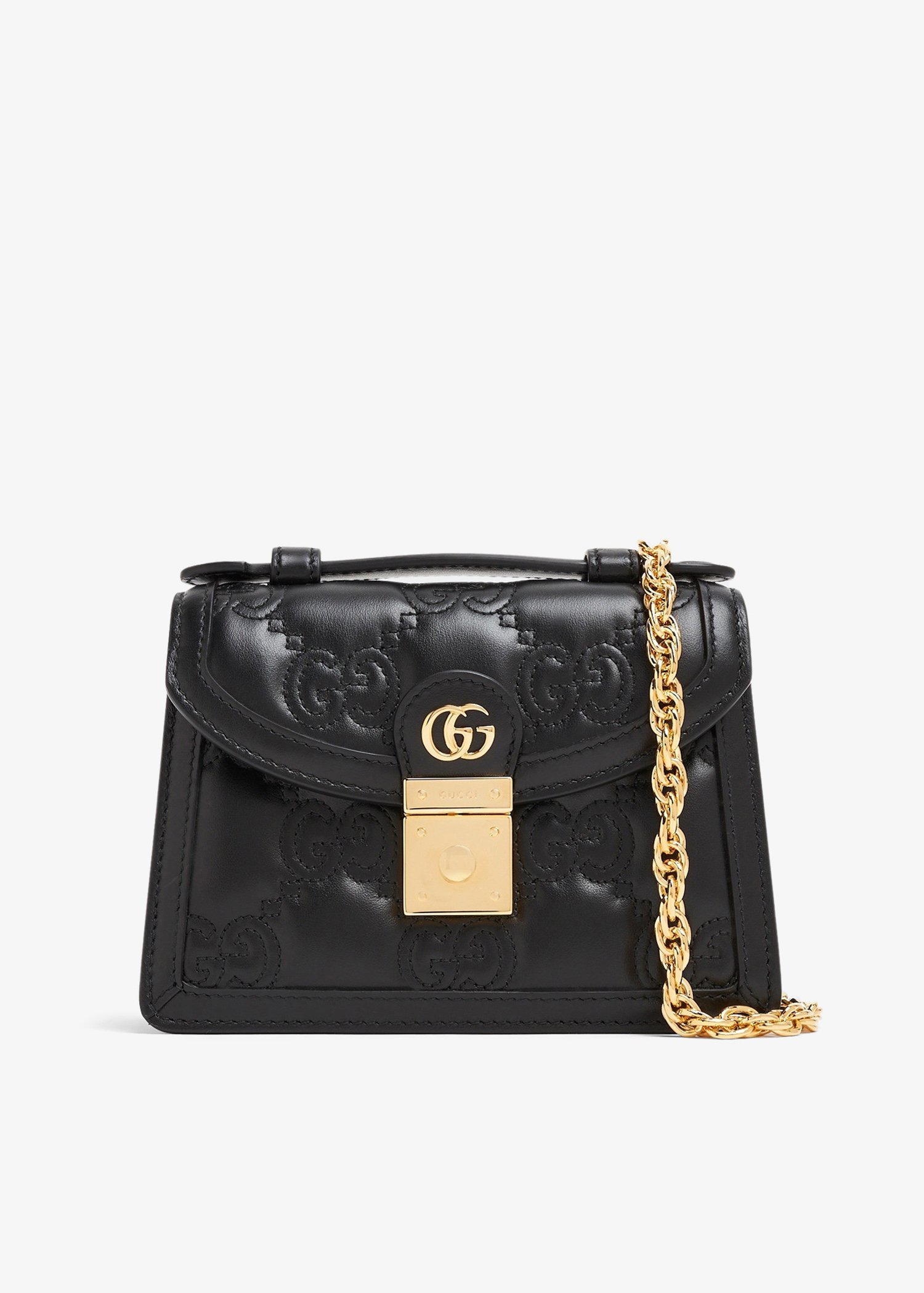 

GG matelassé small top handle bag, Black