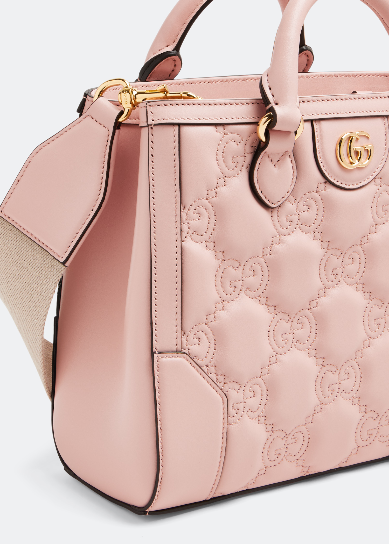

GG matelassé mini top handle bag, Pink