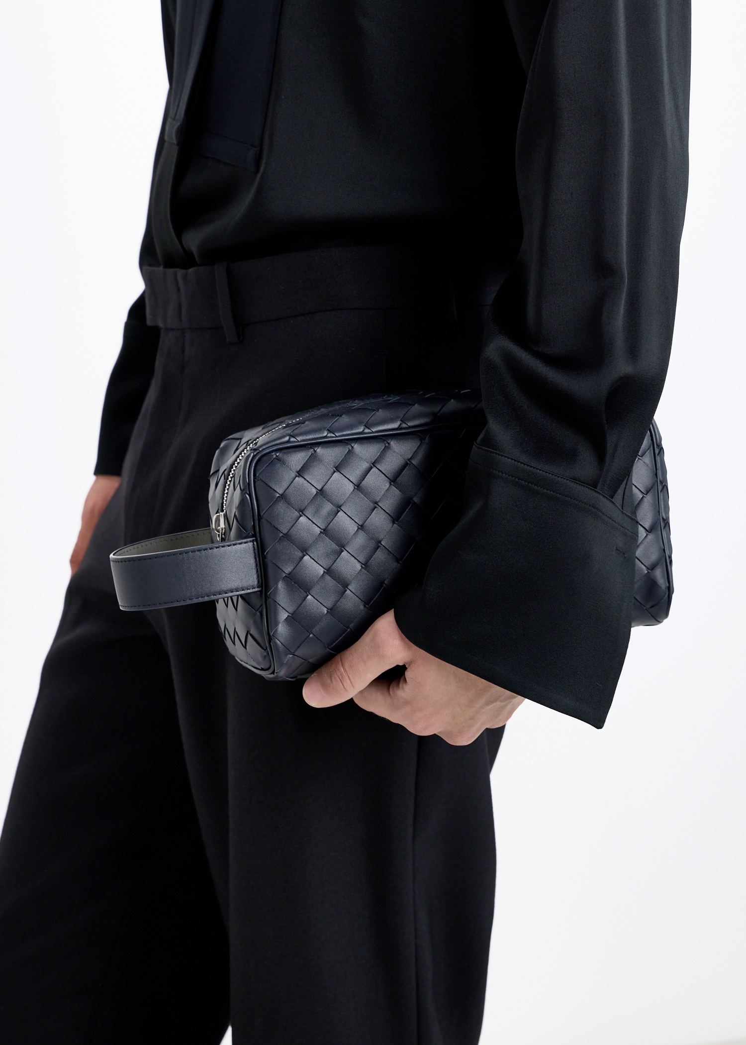 

Intrecciato travel pouch, Navy