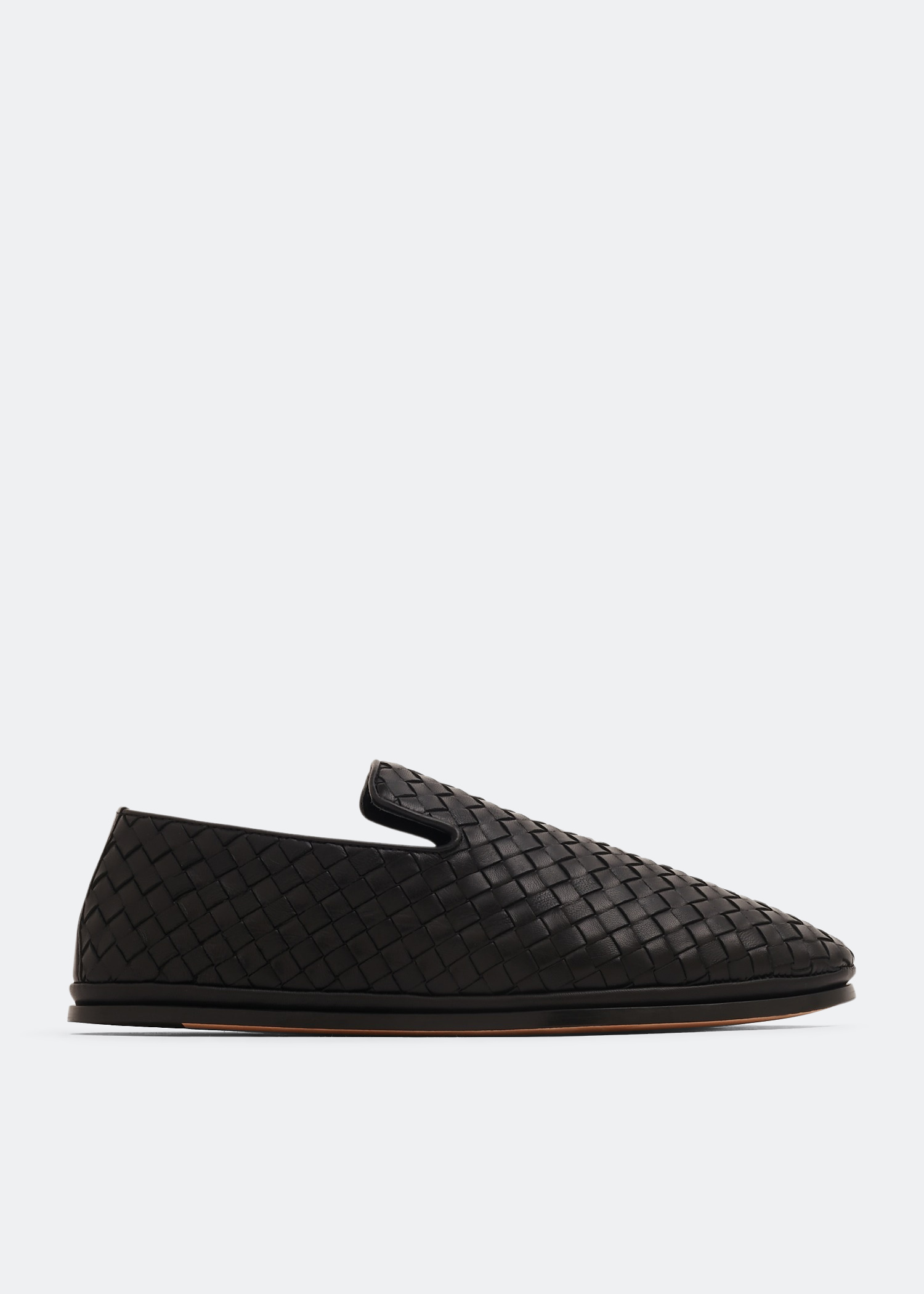 

Intrecciato leather slippers, Black