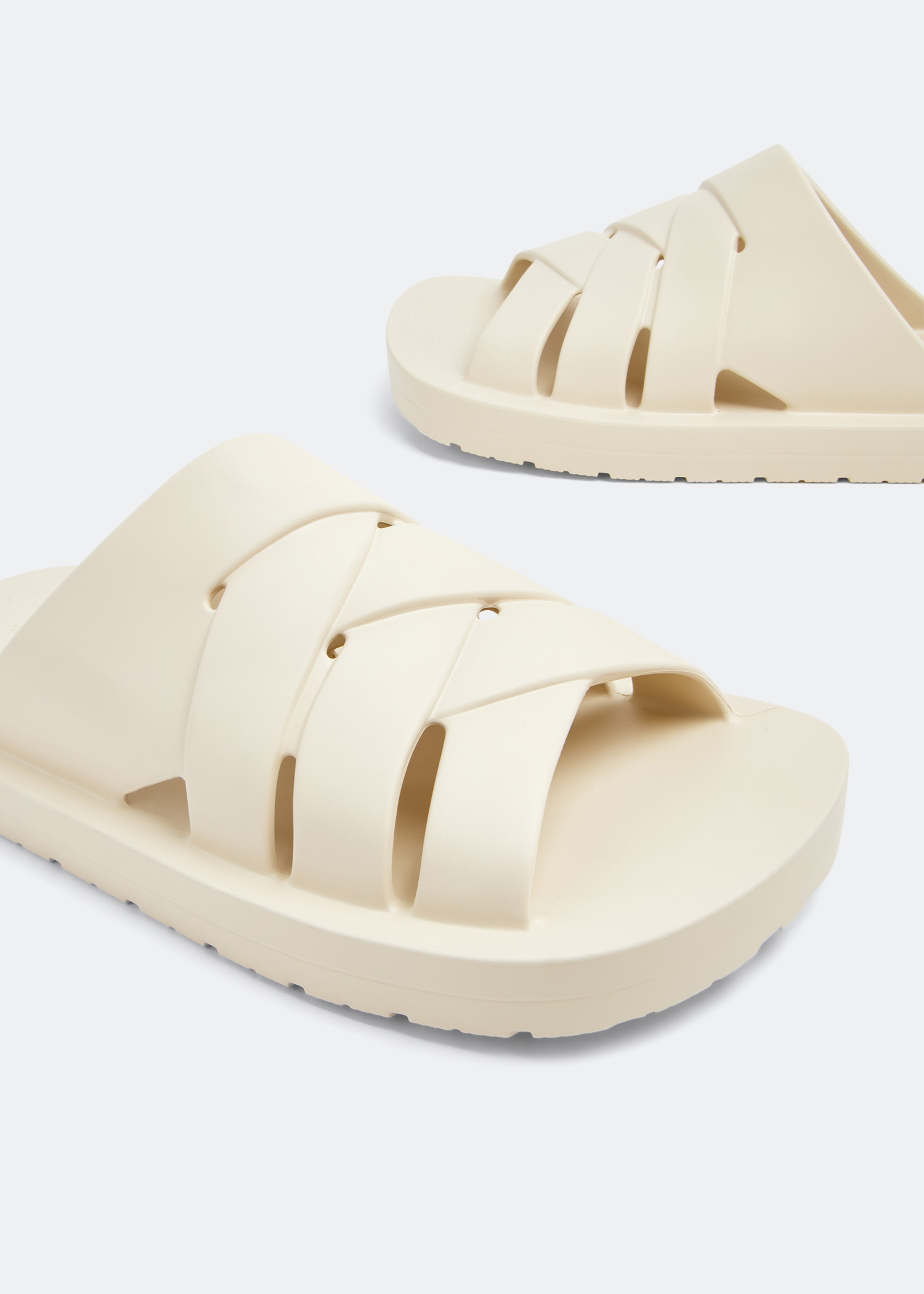 

Plat slide sandals, Beige