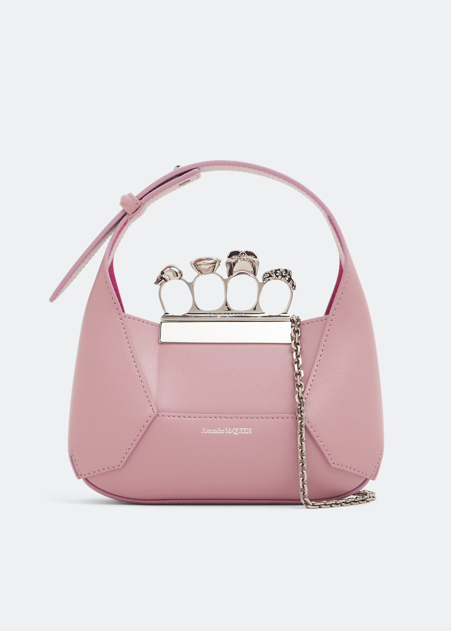 

Jewelled mini hobo bag, Pink