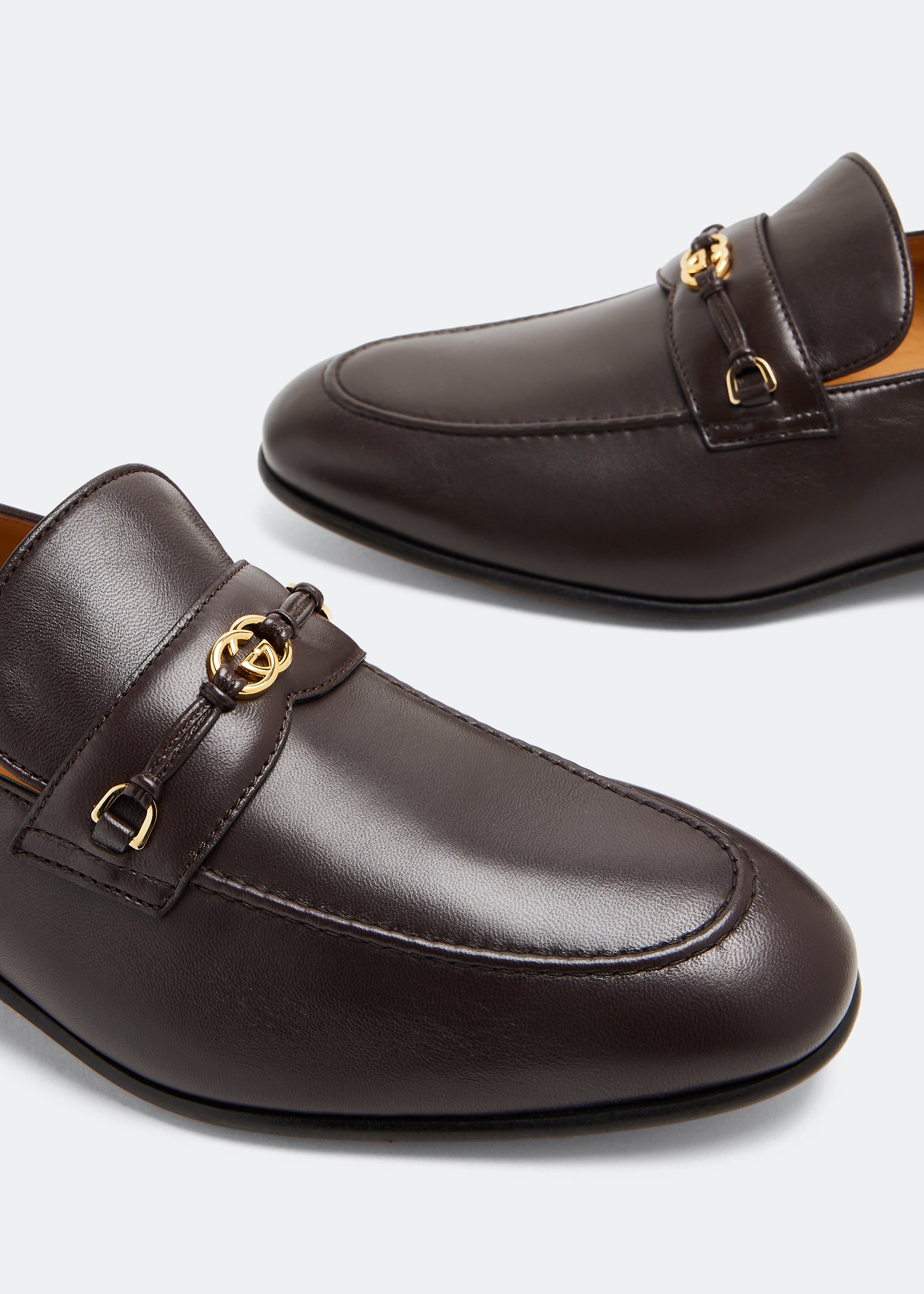 

GG leather loafers, Brown