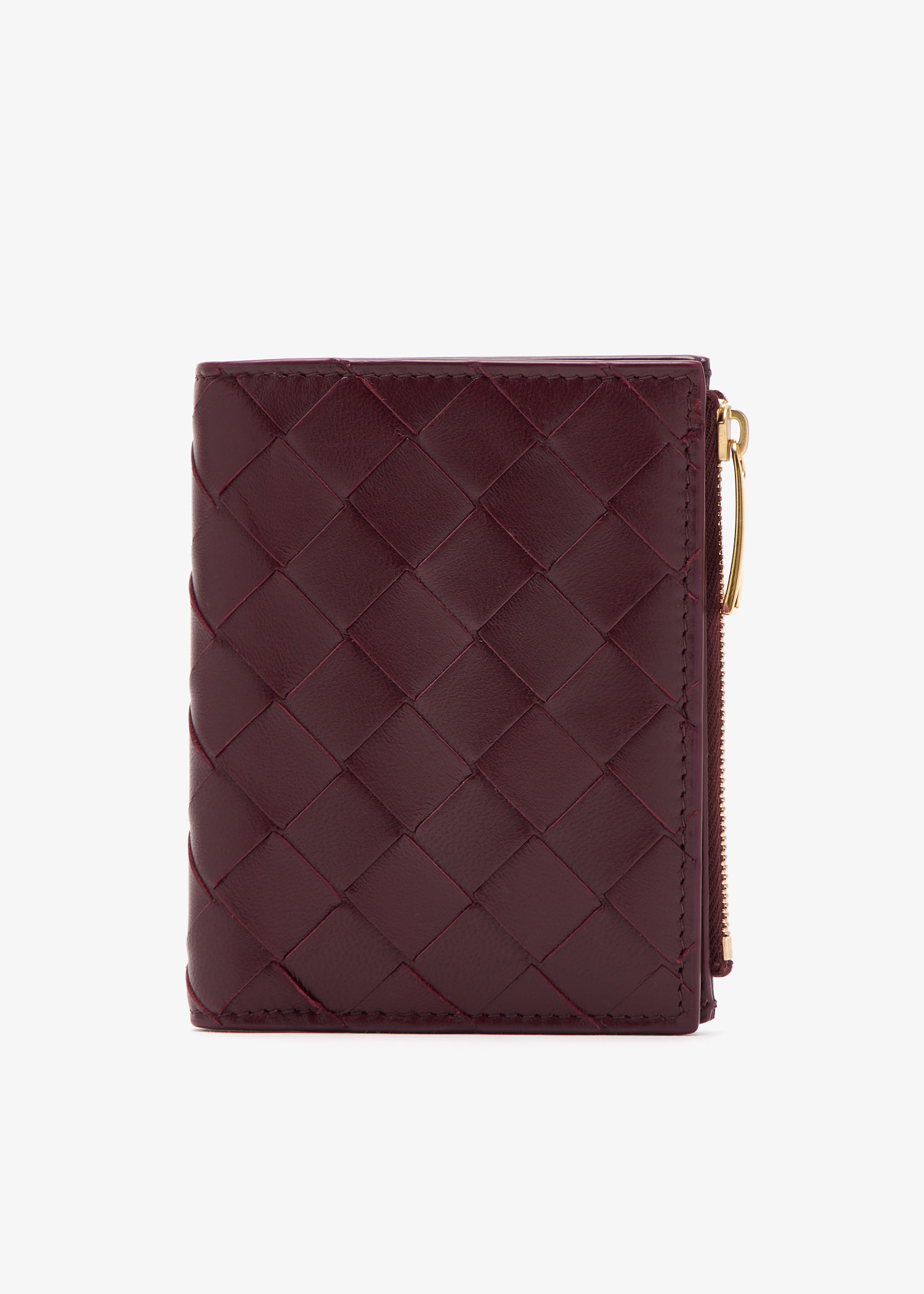 

Intrecciato small bi-fold wallet, Burgundy