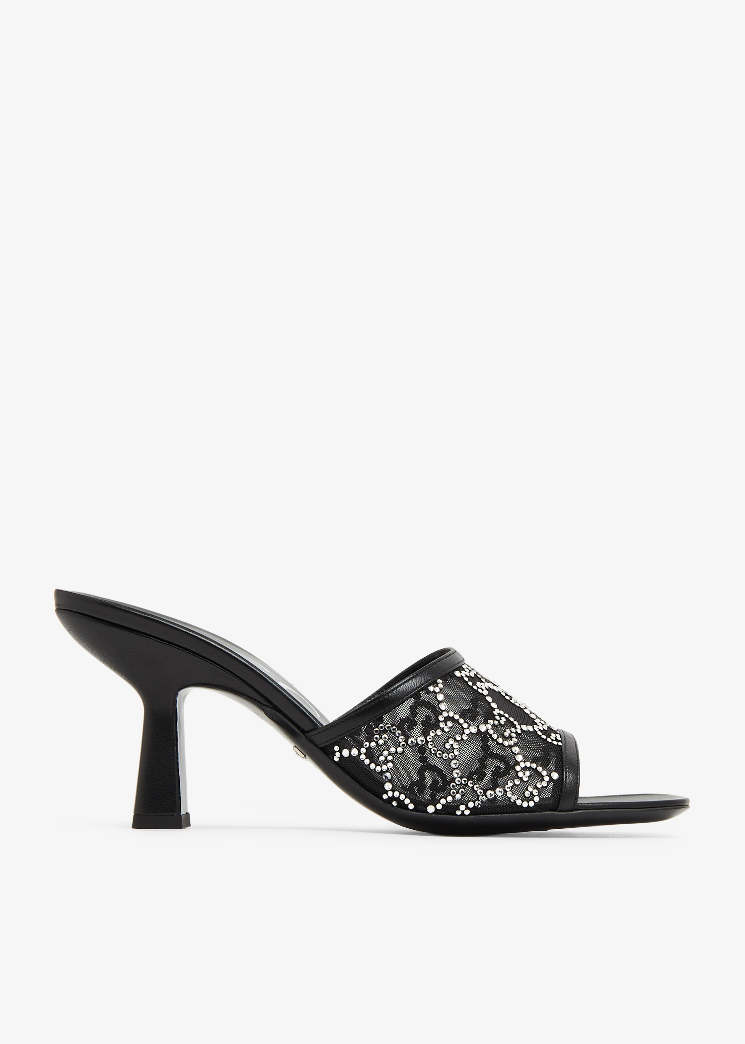 

GG mid-heel slide sandals, Black