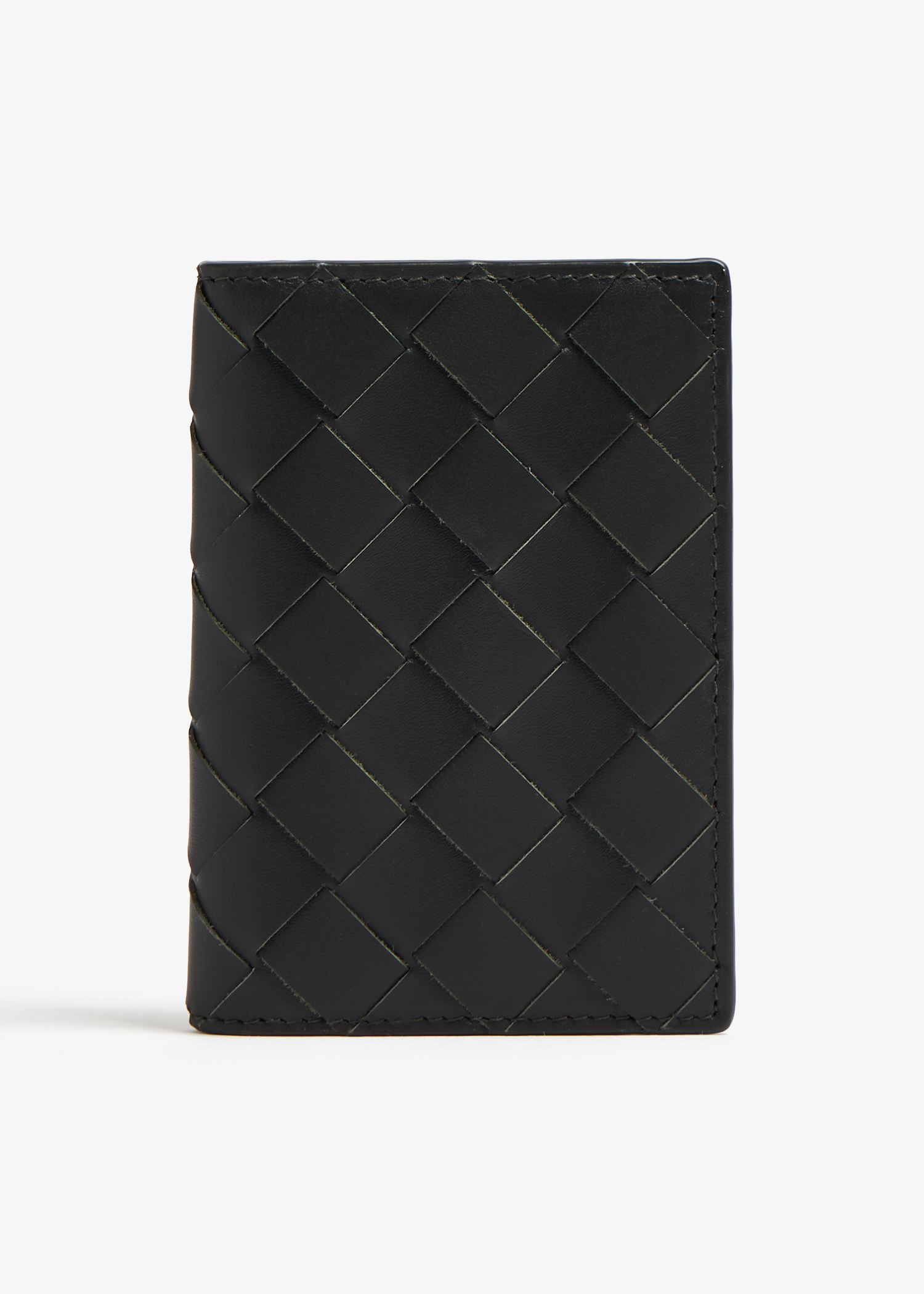 

Intrecciato flap card case, Green