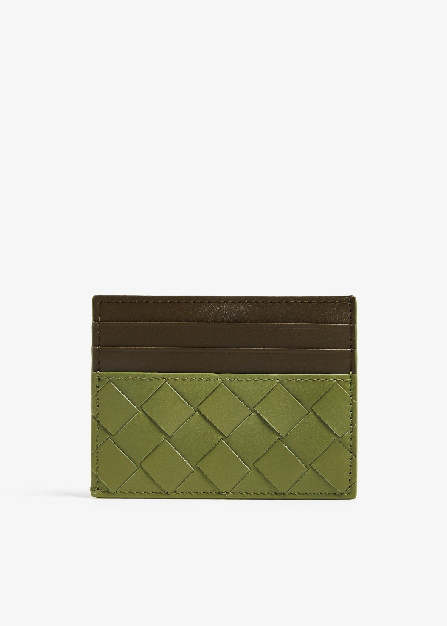 

Intrecciato card case, Green