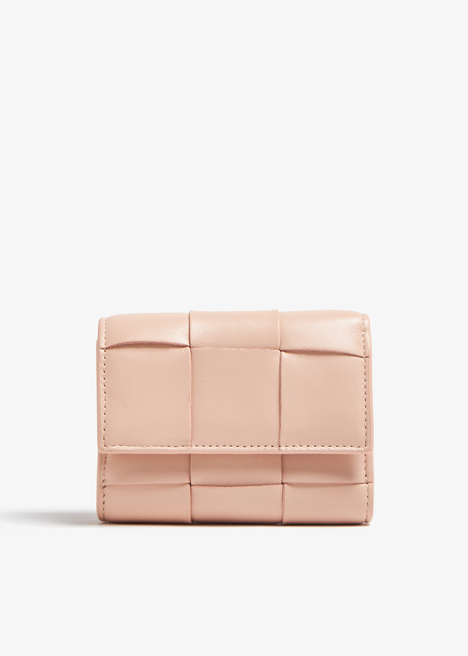 

Cassette tri-fold zip wallet, Pink